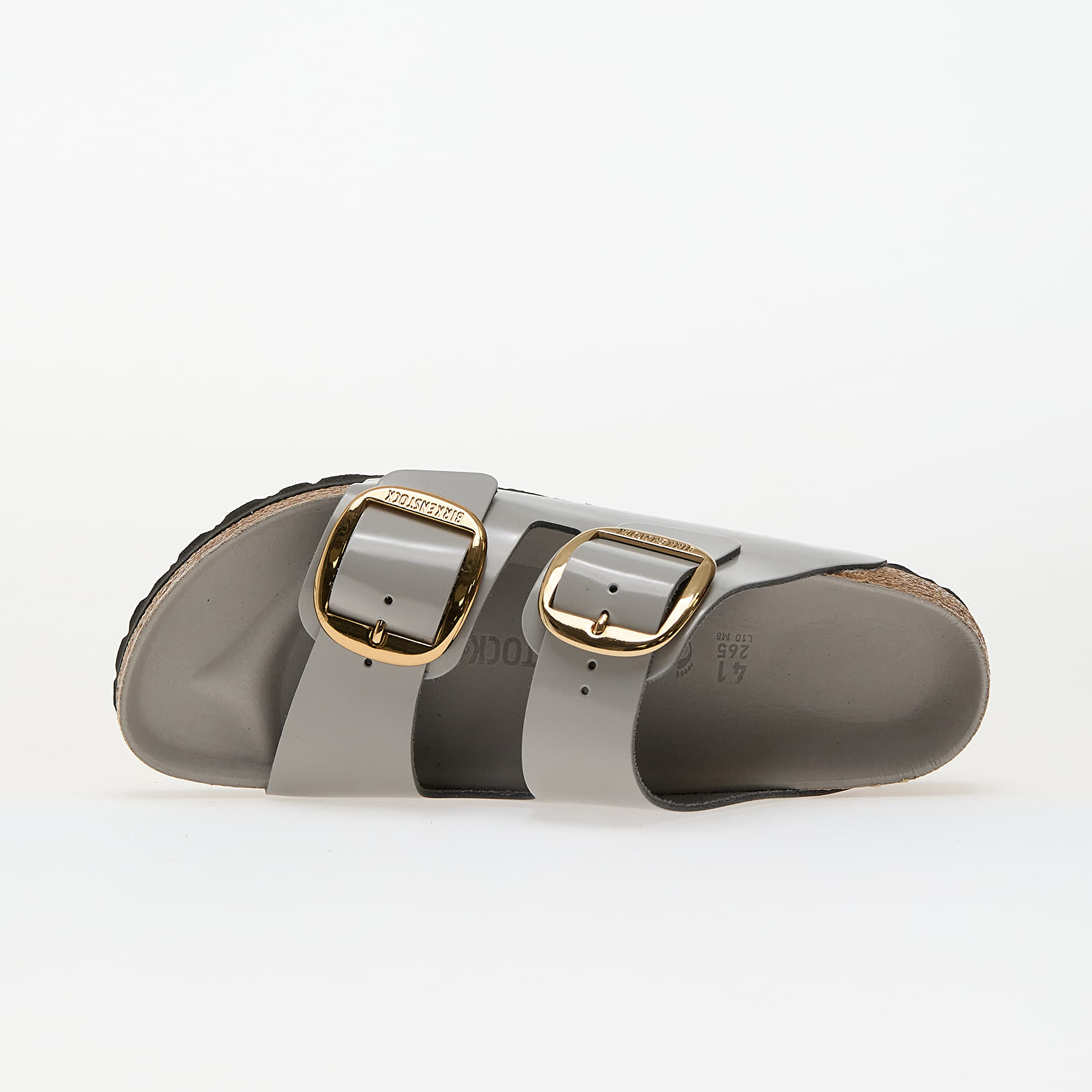 Naiste tossud ja kingad Birkenstock Arizona Big Buckle Natural Leather Patent High-Shine Stone Coin