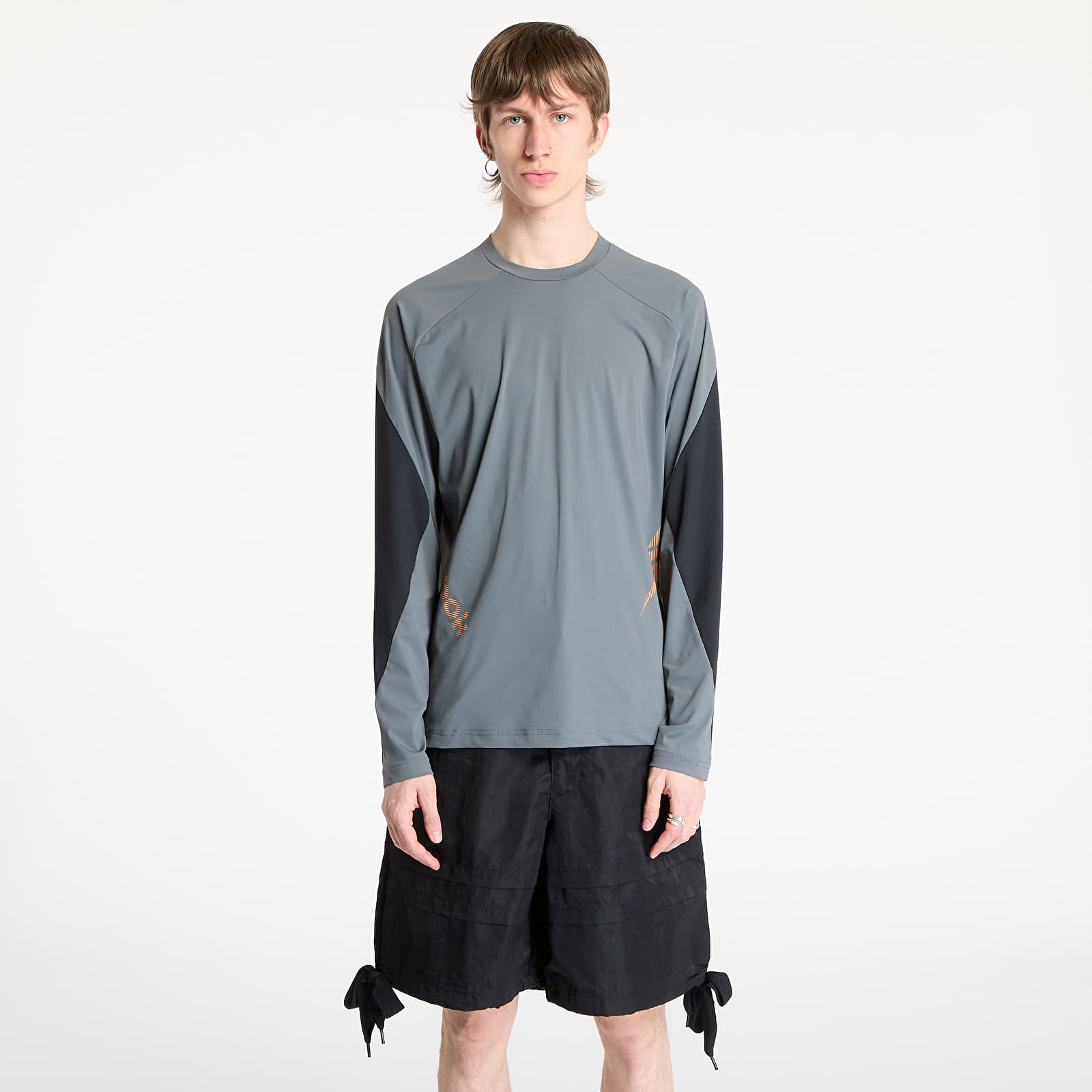 Camisetas hombre Reebok Longsleeve Run Tee UNISEX Grey 3/ Washed Black