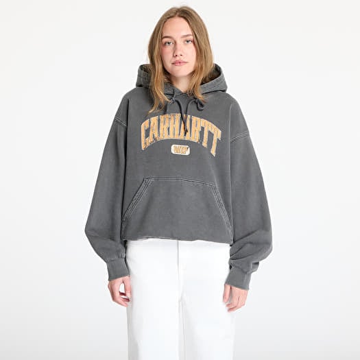 Bluza Carhartt WIP Hooded Library Sweat UNISEX Black Garment Dyed