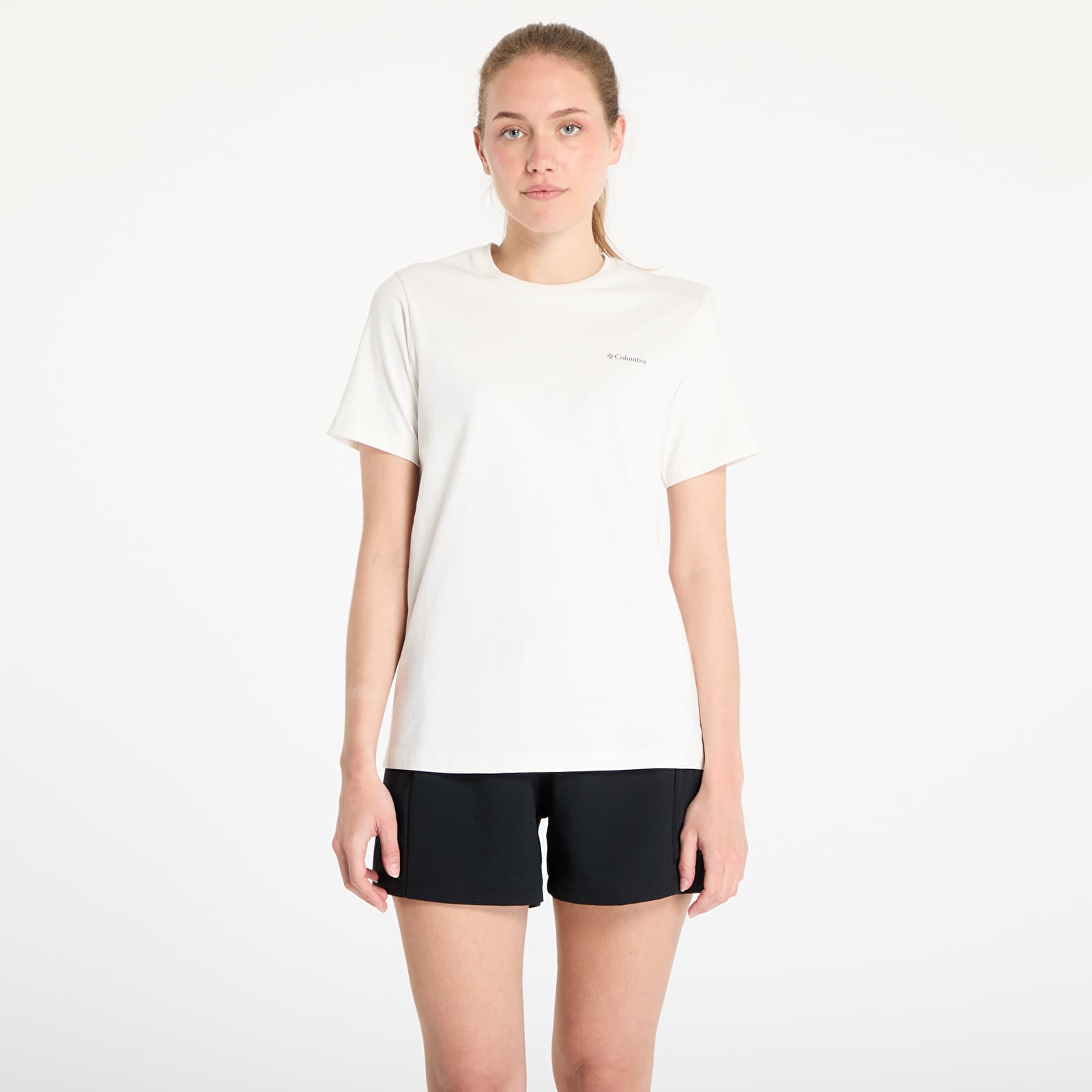 Women's T-shirts Columbia Boundless Beauty™ Logo Shortsleeve Tee Sea Salt/ Linear View