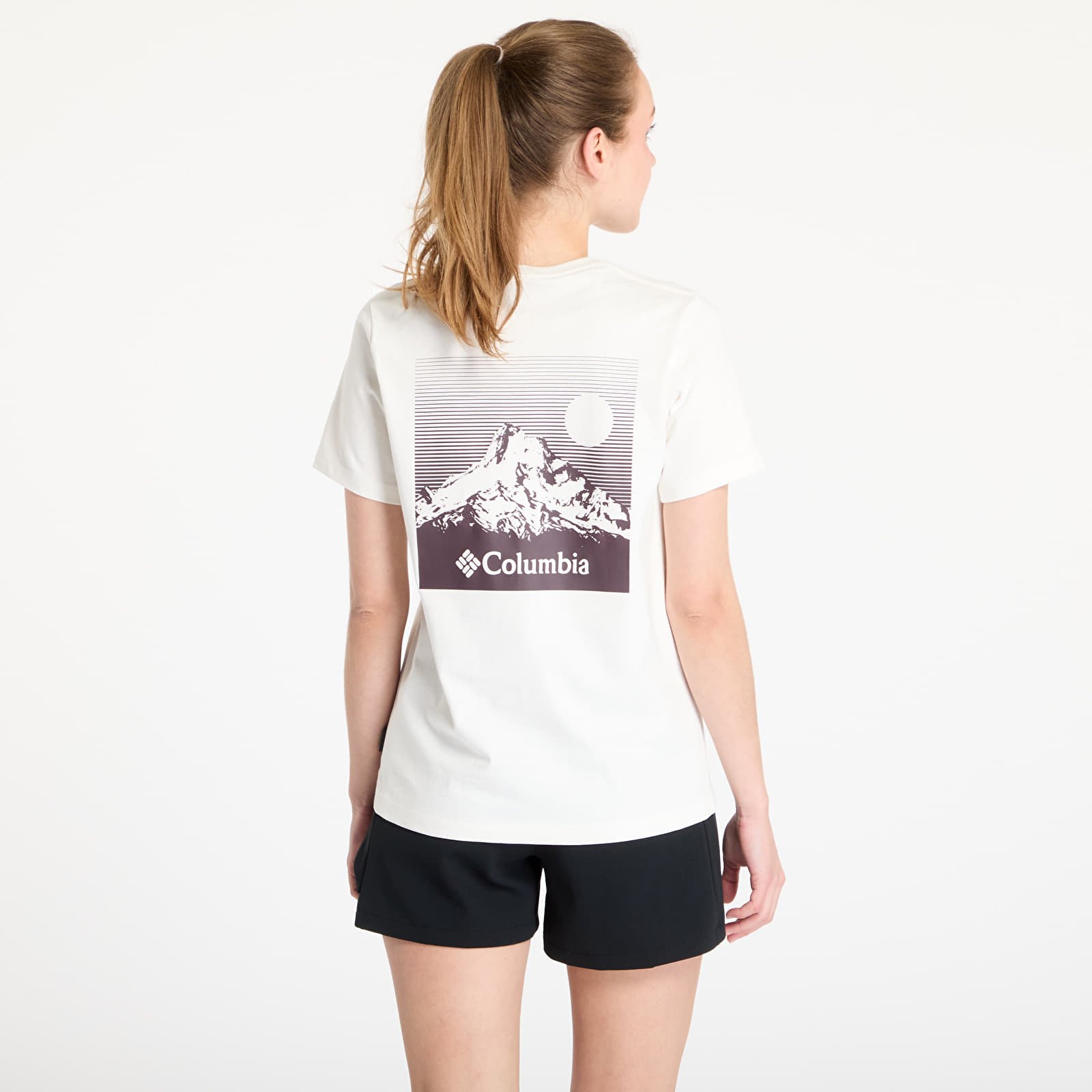 Women's T-shirts Columbia Boundless Beauty™ Logo Shortsleeve Tee Sea Salt/ Linear View