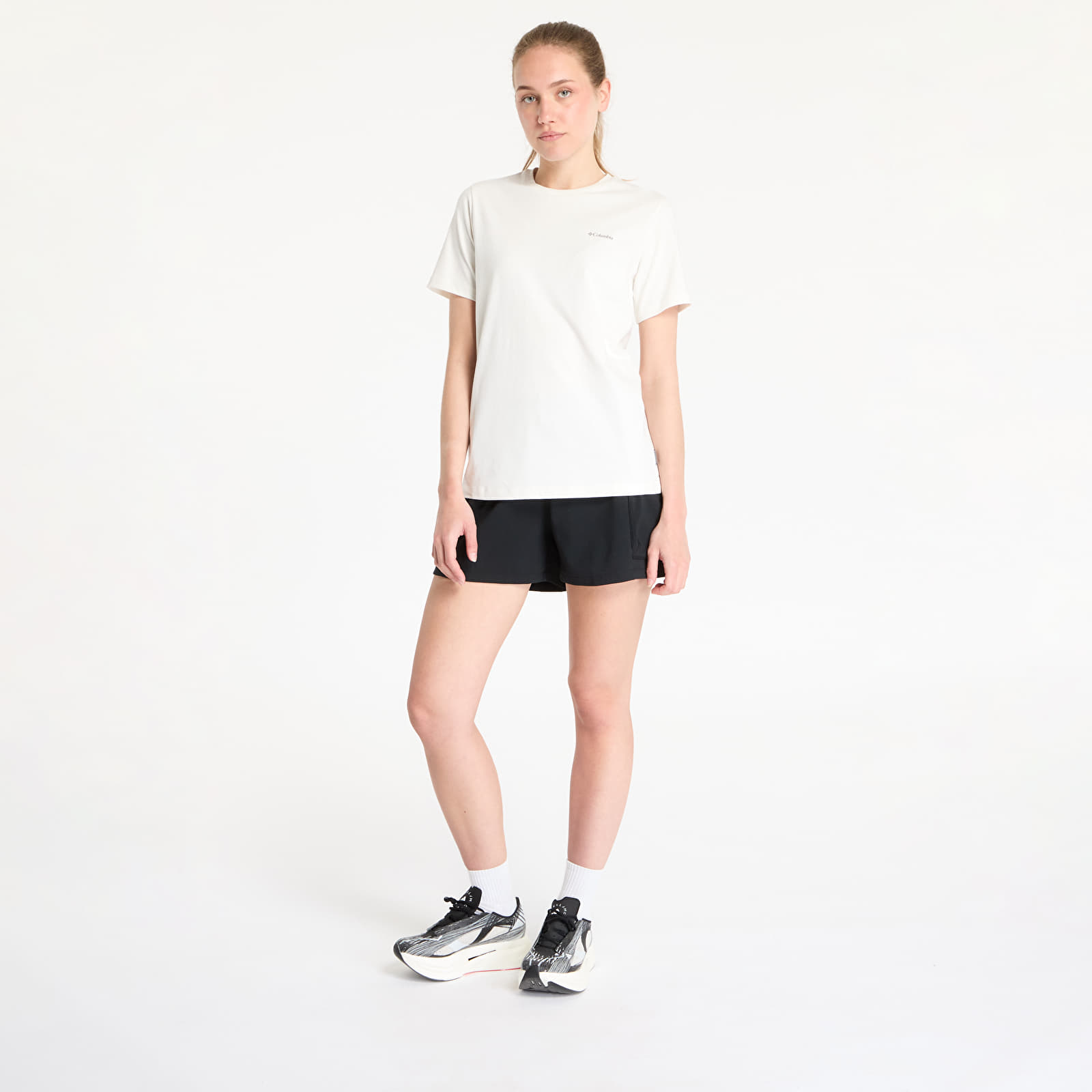 Women's T-shirts Columbia Boundless Beauty™ Logo Shortsleeve Tee Sea Salt/ Linear View