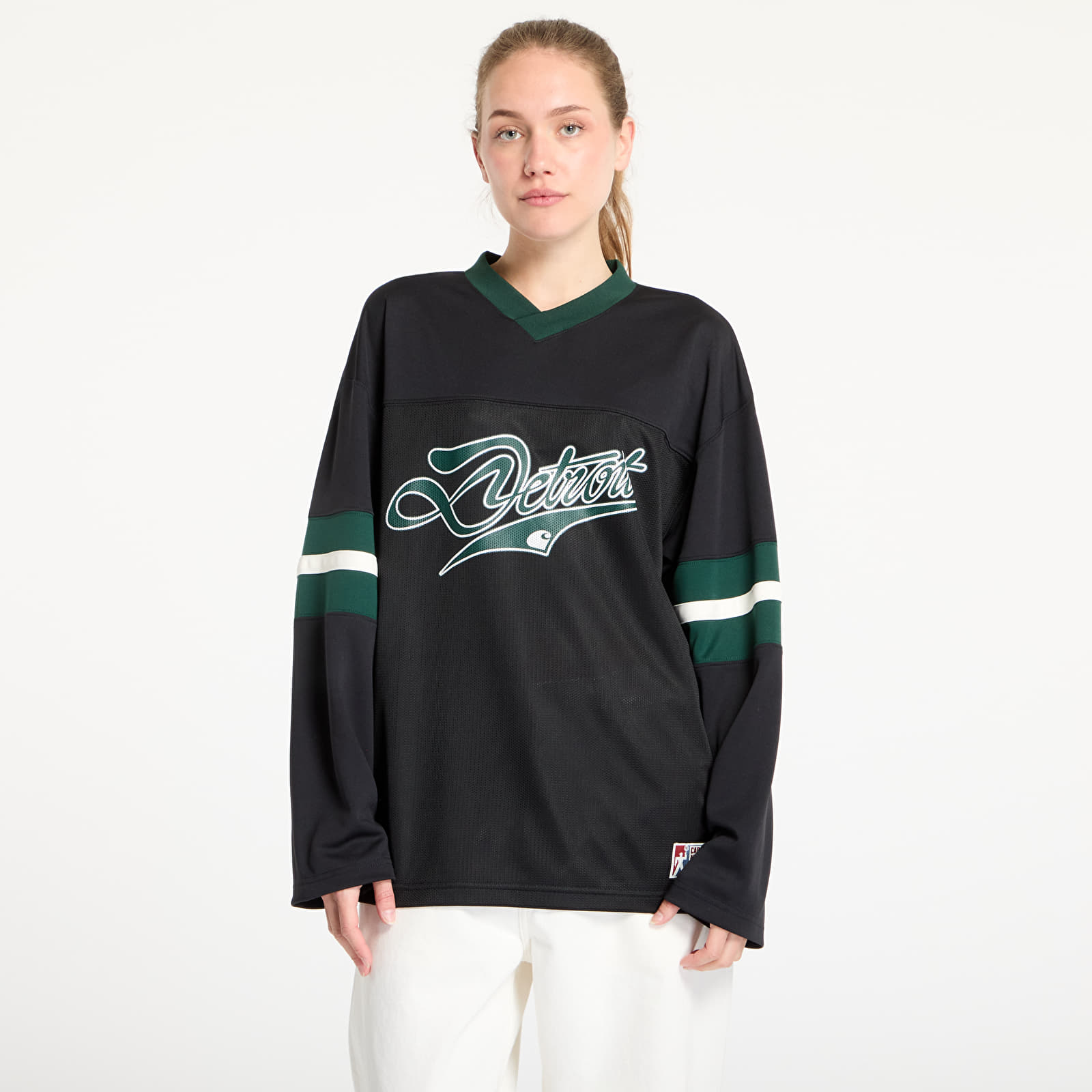 Koszulki męskie Carhartt WIP Long Sleeve Detroit Mesh T-Shirt UNISEX Black/ Conifer/ Wax