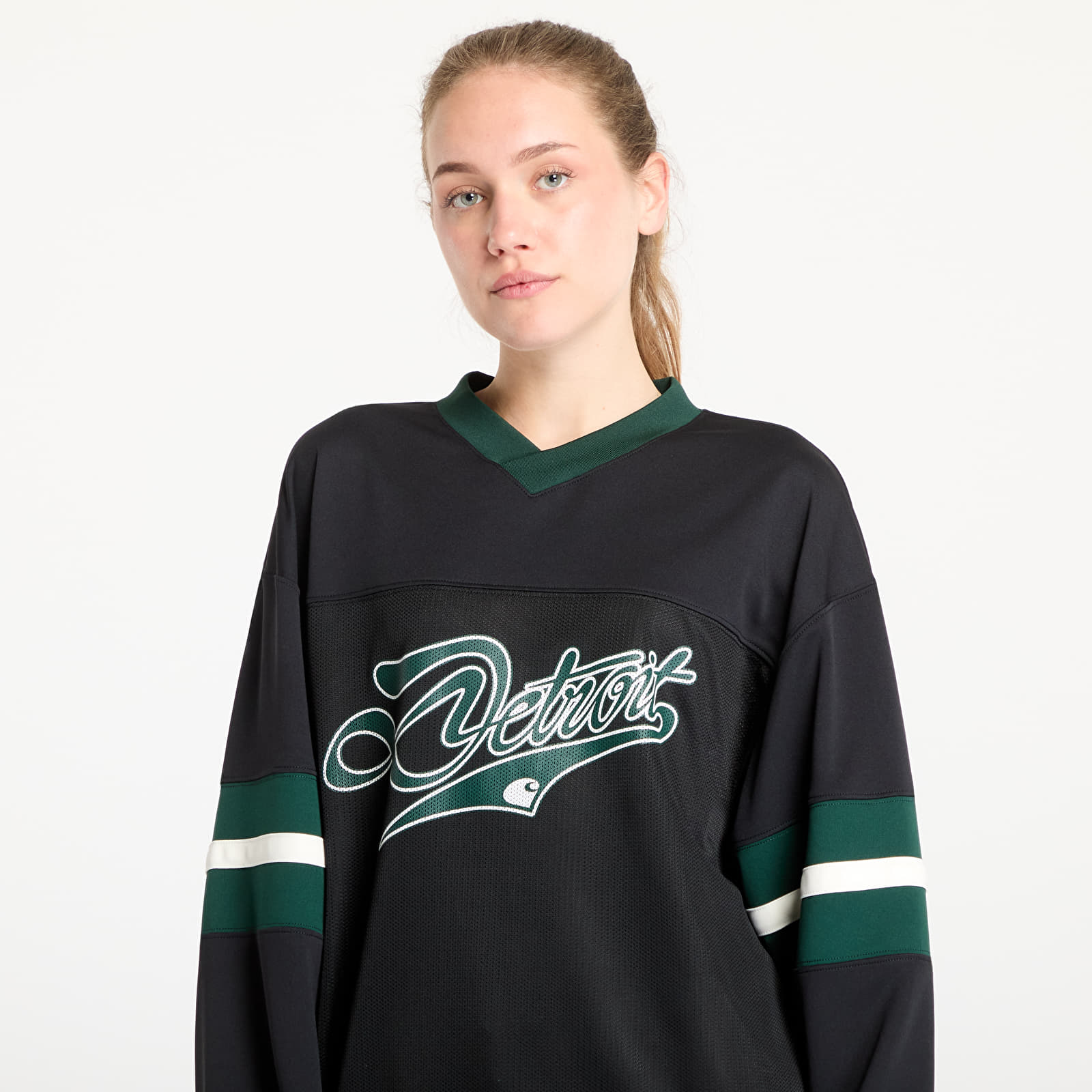 Koszulki męskie Carhartt WIP Long Sleeve Detroit Mesh T-Shirt UNISEX Black/ Conifer/ Wax