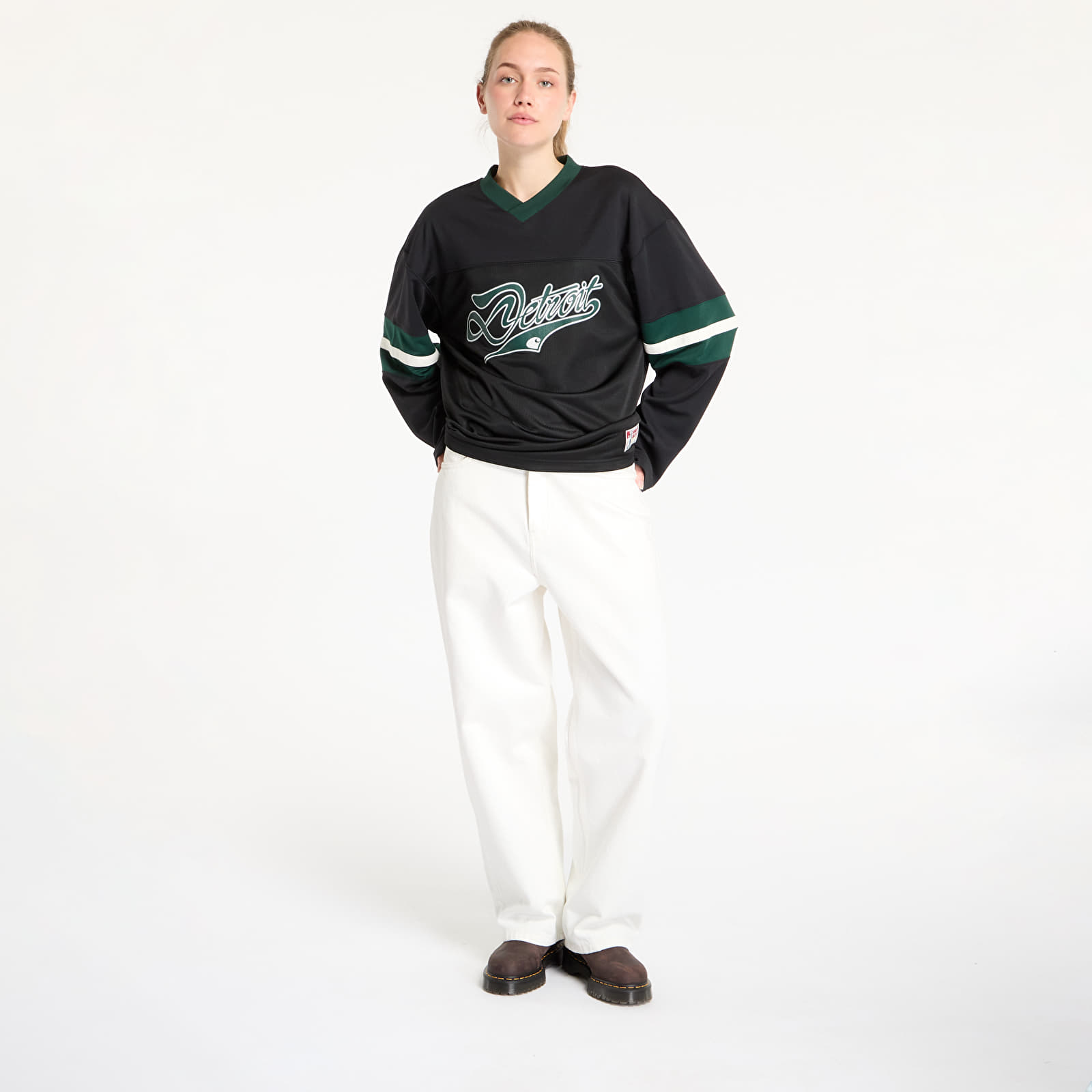 Koszulki męskie Carhartt WIP Long Sleeve Detroit Mesh T-Shirt UNISEX Black/ Conifer/ Wax