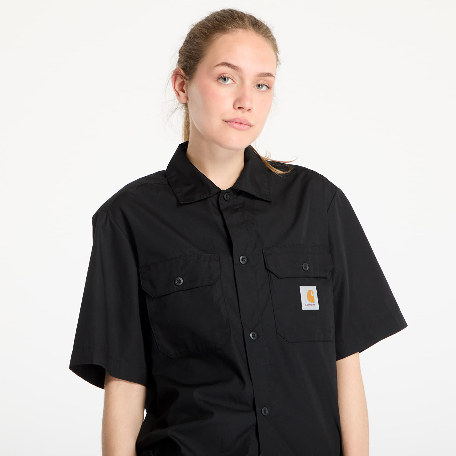 Camisas para hombre Carhartt WIP Short Sleeve Craft Shirt UNISEX Black