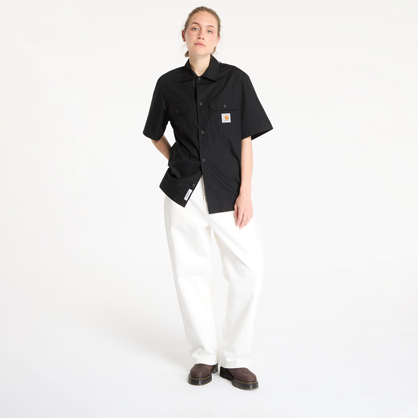 Camisas para hombre Carhartt WIP Short Sleeve Craft Shirt UNISEX Black