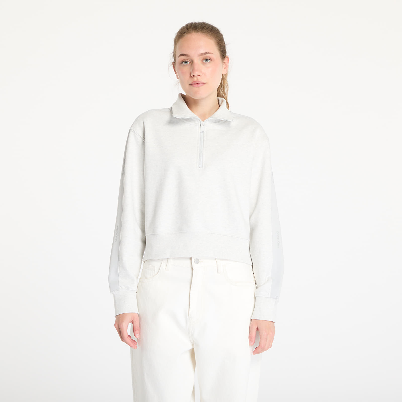 Dámske mikiny Calvin Klein Sport Pw - 1/4 Zip Sweatshirt Gray
