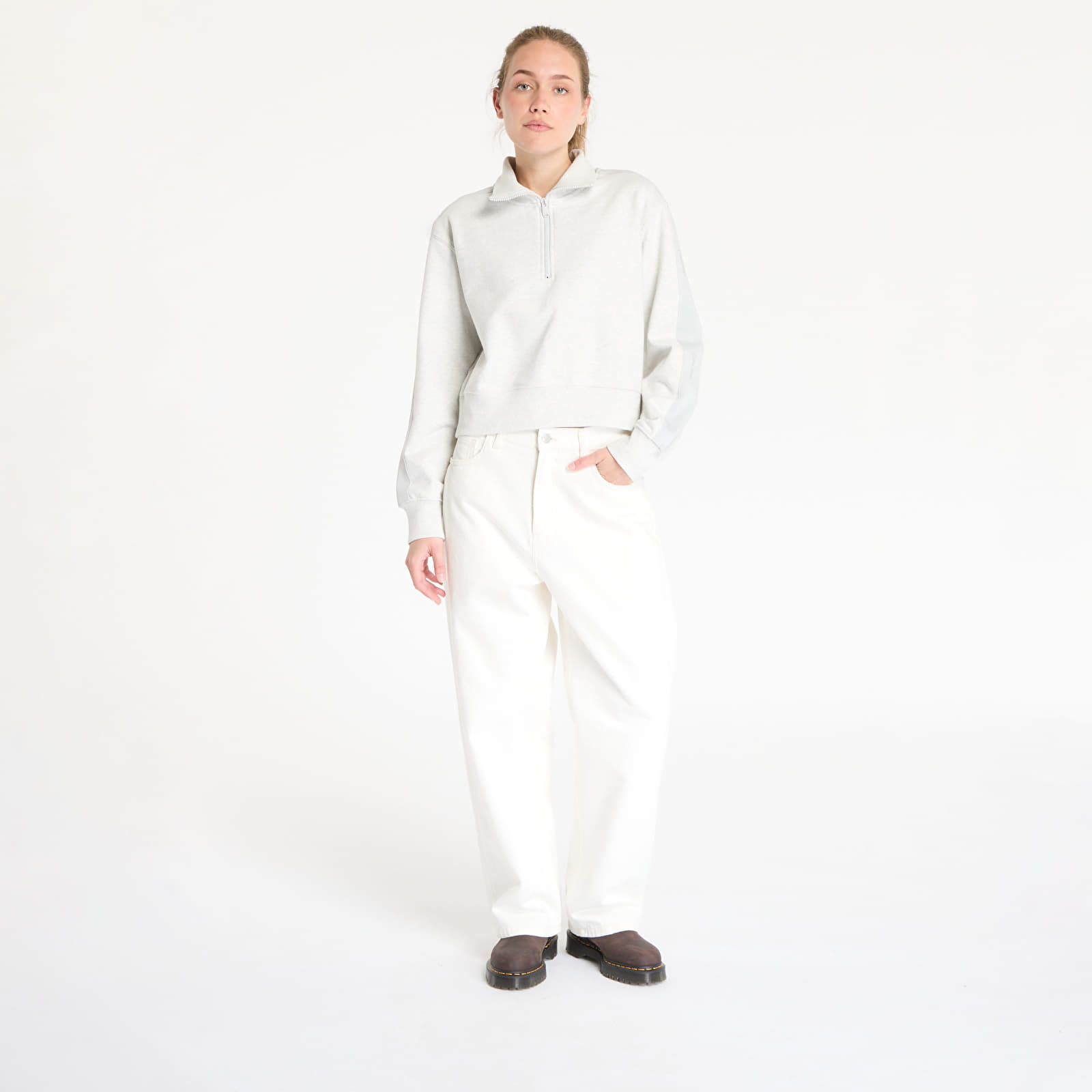 Dámske mikiny Calvin Klein Sport Pw - 1/4 Zip Sweatshirt Gray
