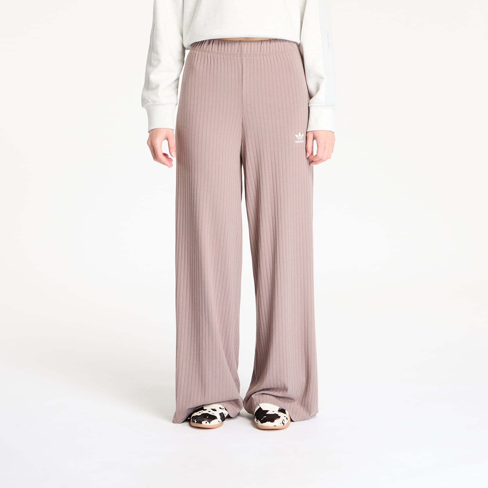 Women's Trousers adidas Essentials Wide Rib Pants Trace Brown