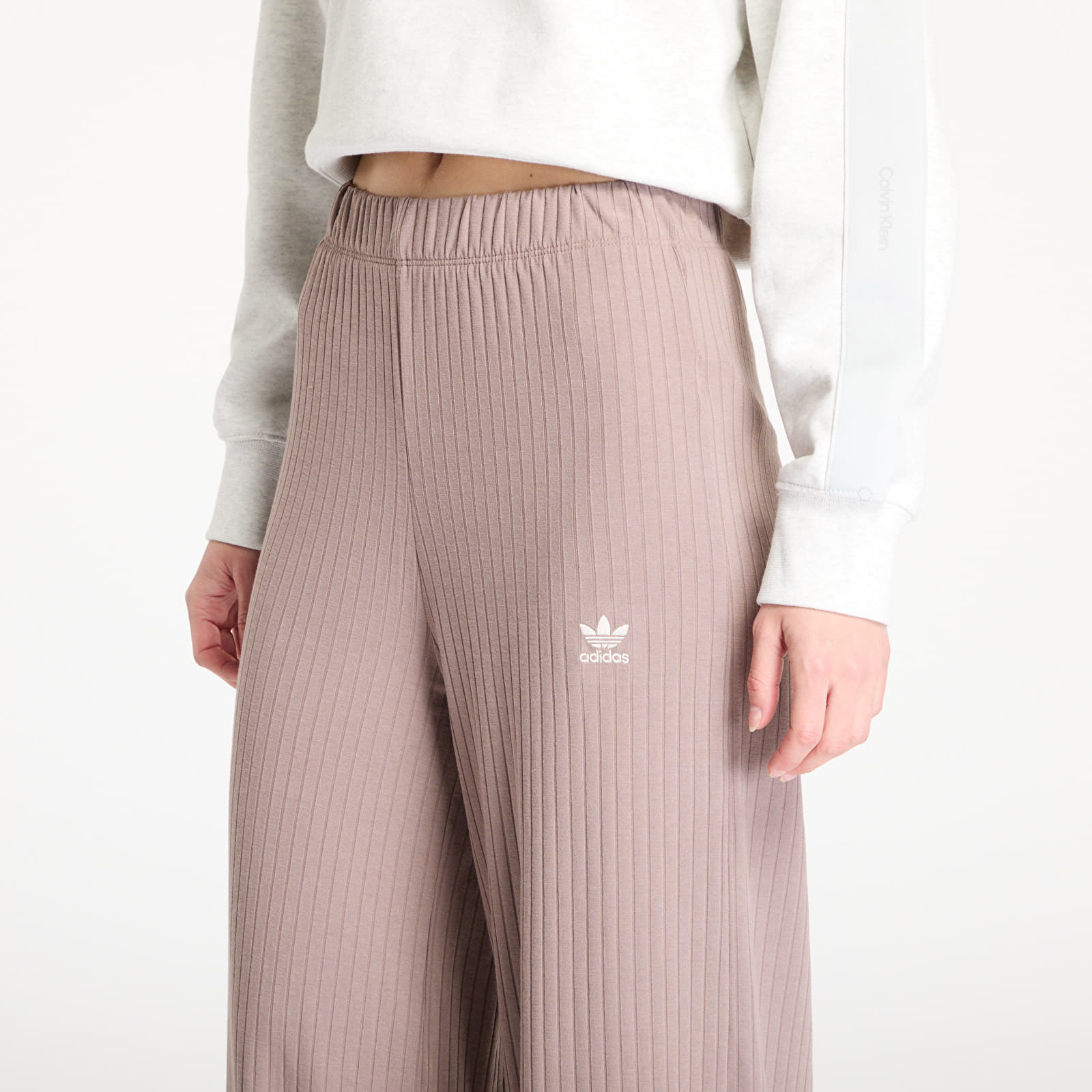 Women's Trousers adidas Essentials Wide Rib Pants Trace Brown