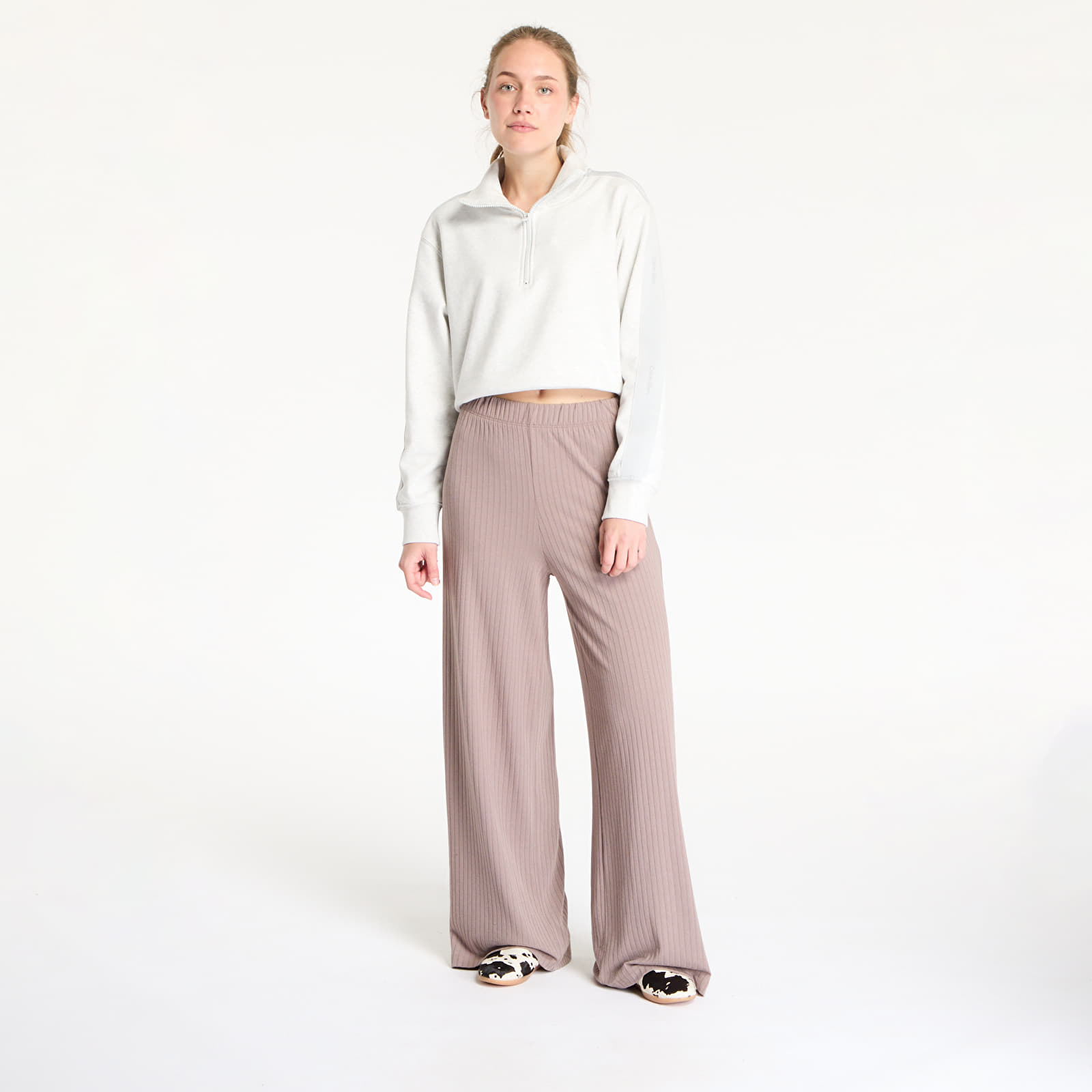 Women's Trousers adidas Essentials Wide Rib Pants Trace Brown