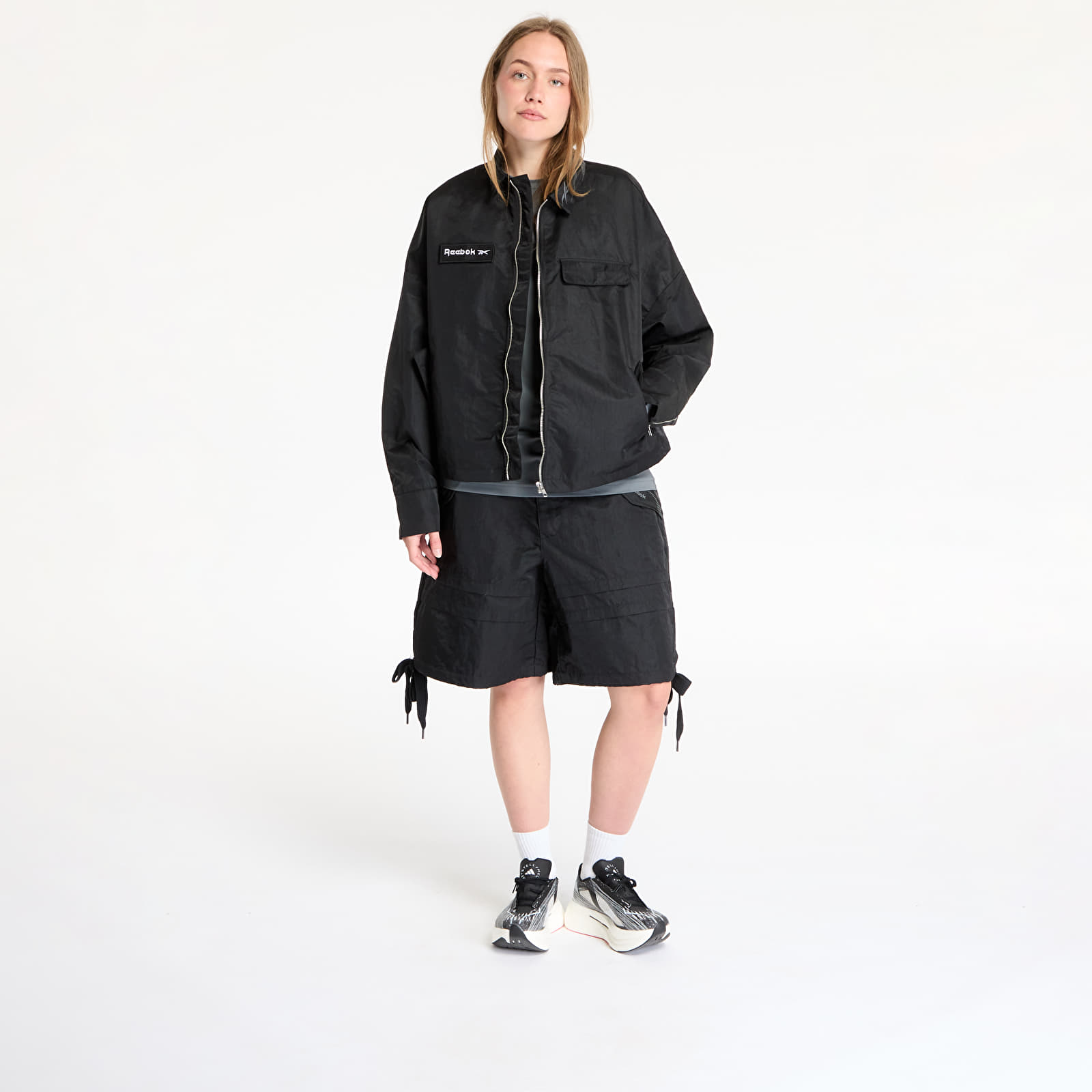 Podkoszulki Reebok Zipped Overshirt UNISEX Washed Black