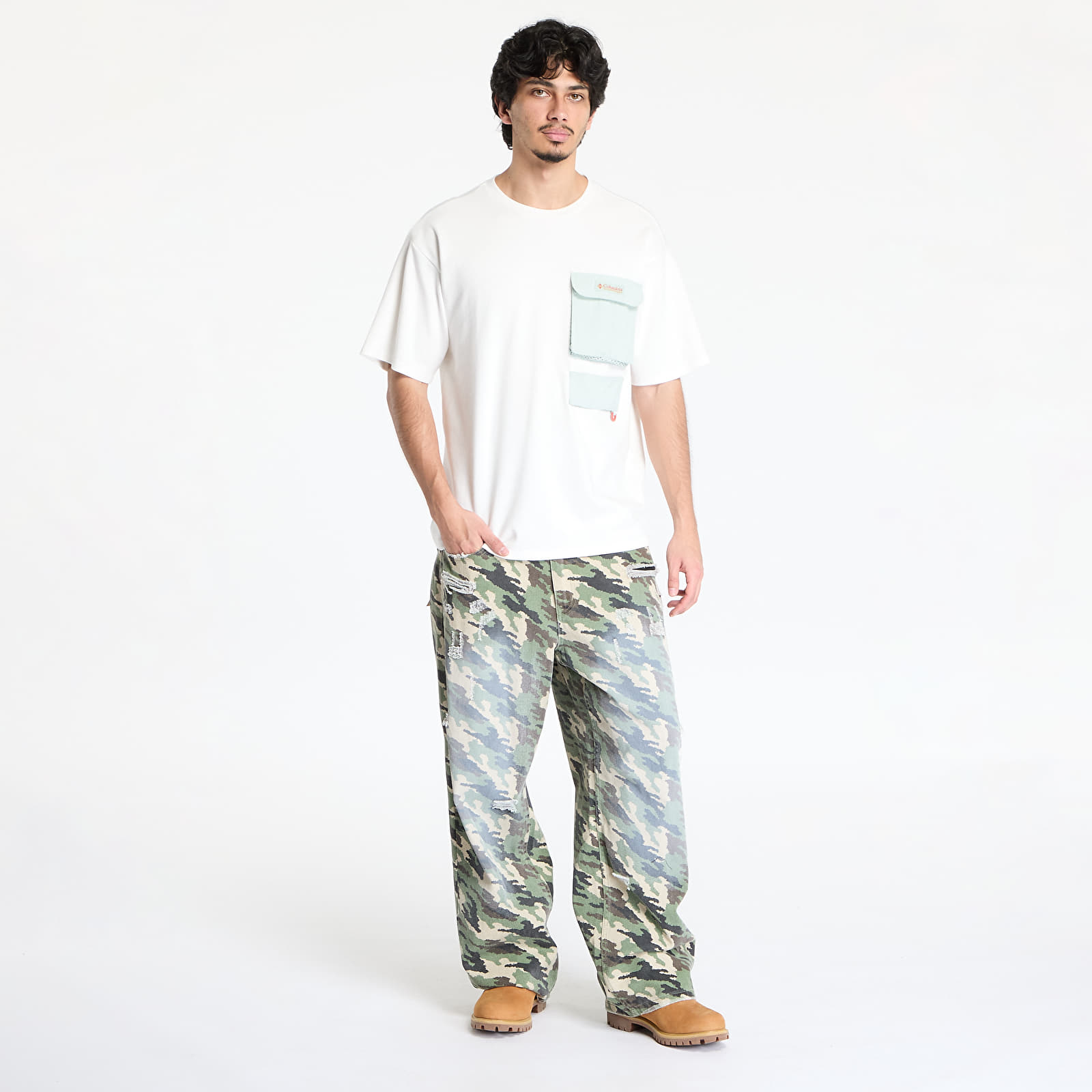 Koszulki męskie Columbia Cove Beach™ Pocket Tee Sea Salt/ Cool Green