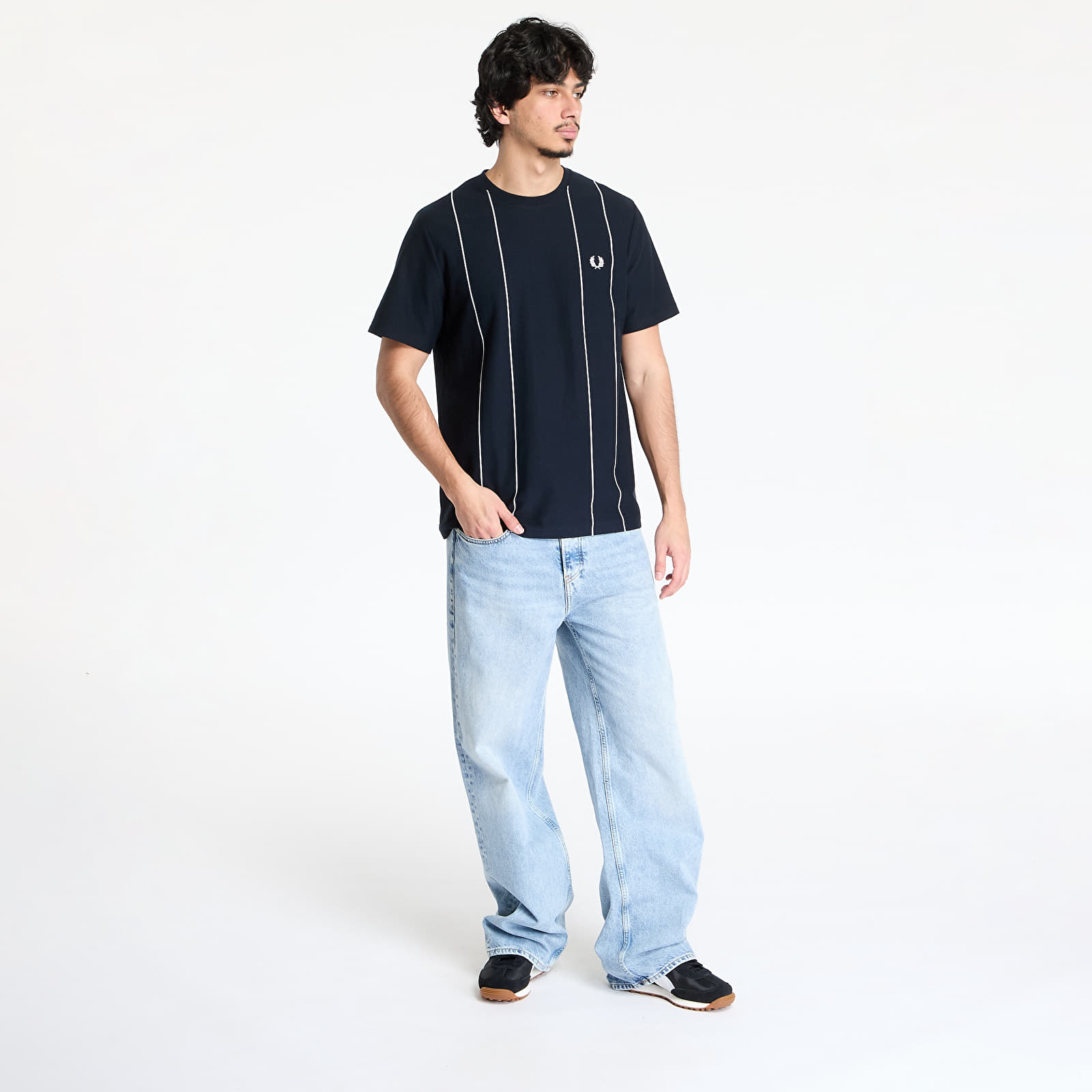 Men's T-shirts FRED PERRY Pinstripe T-Shirt Navy