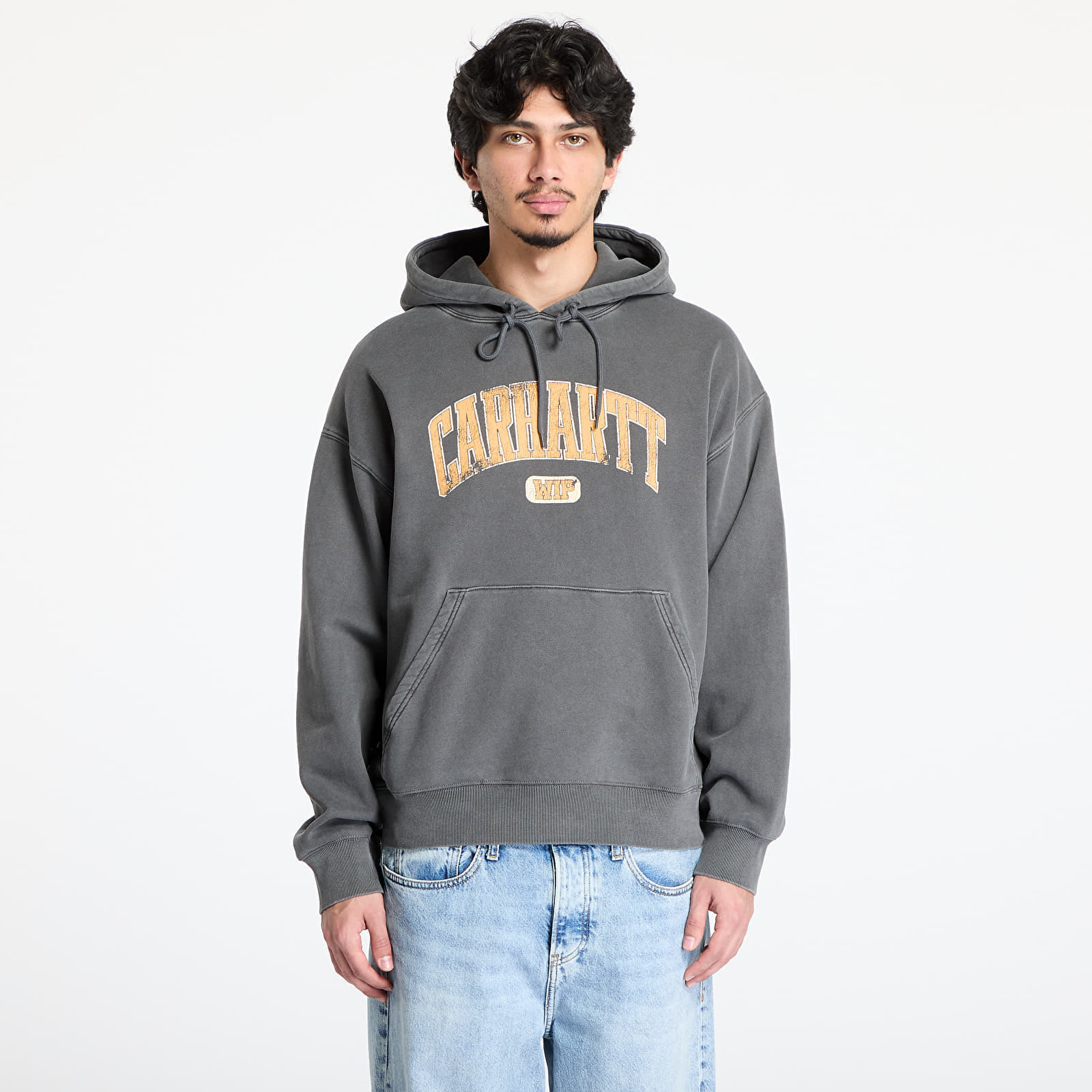 Hanorac Carhartt WIP Hooded Library Sweat UNISEX Black Garment Dyed S