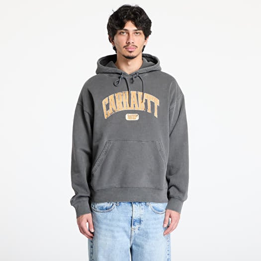 Sweatshirt Carhartt WIP Hooded Library Sweat UNISEX Black Garment Dyed