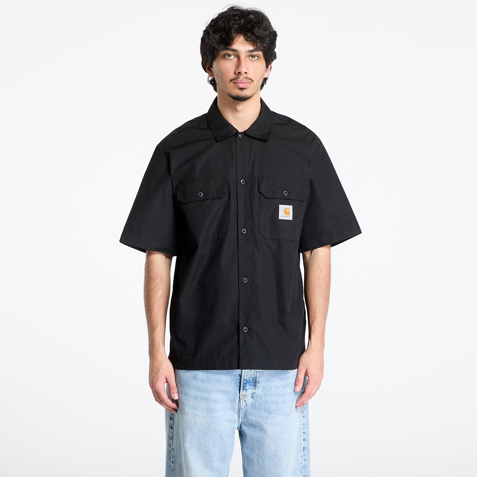 Camisas para hombre Carhartt WIP Short Sleeve Craft Shirt UNISEX Black