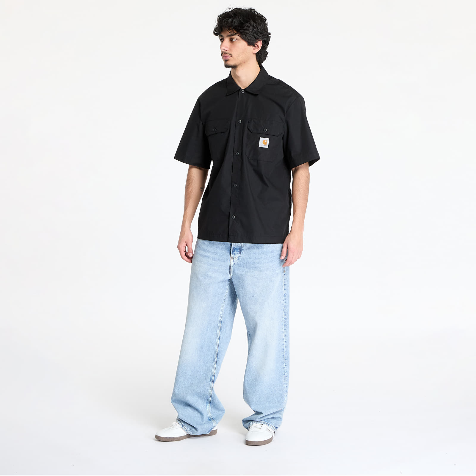 Camisas para hombre Carhartt WIP Short Sleeve Craft Shirt UNISEX Black