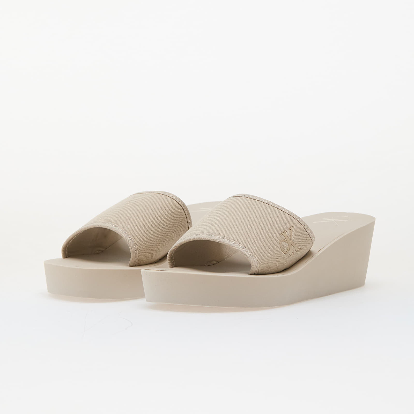 Ženske superge in čevlji Calvin Klein Jeans Beach Wedge Slide Ca Beige