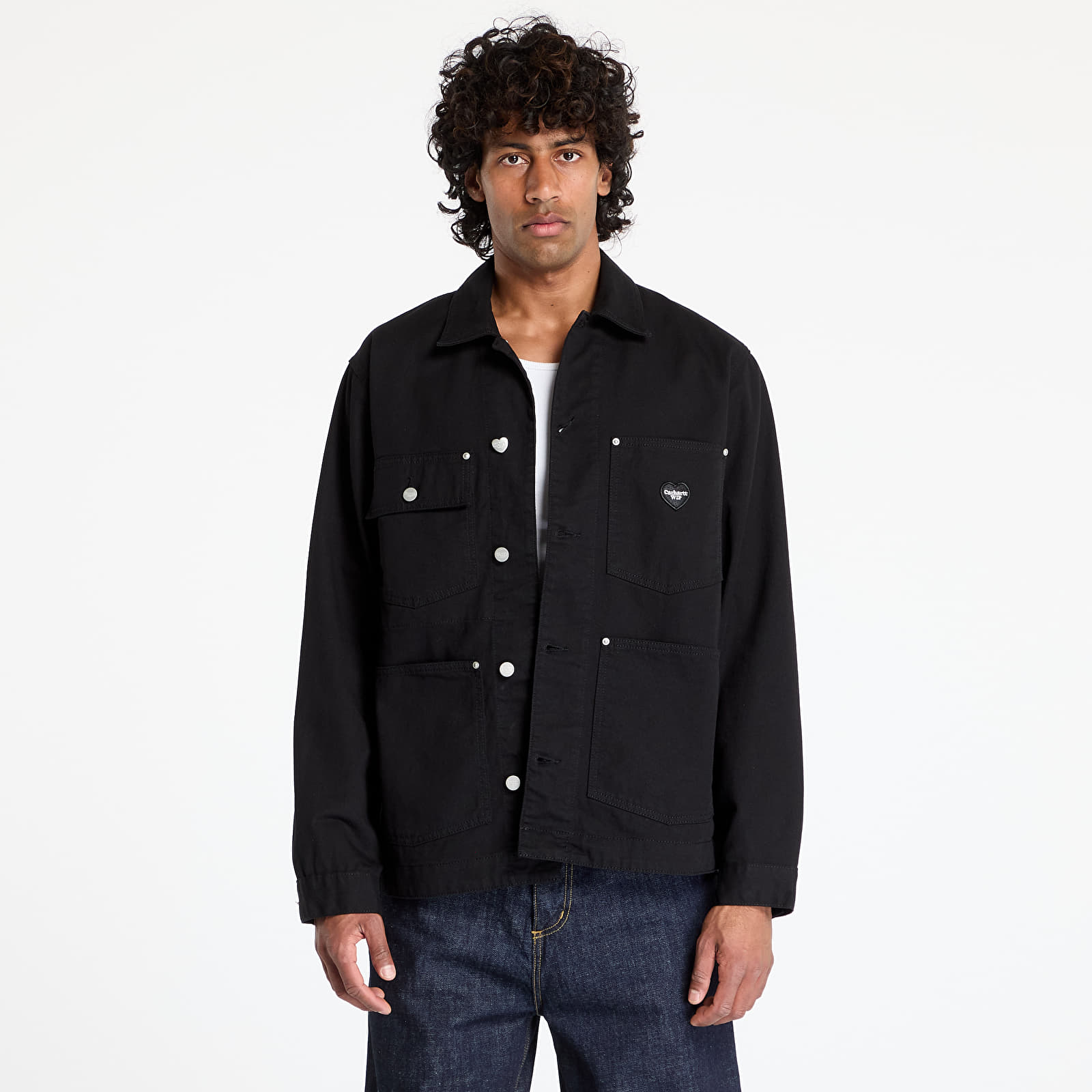 Men's jackets and coats Carhartt WIP Drewe Chore Coat UNISEX Black Rinsed
