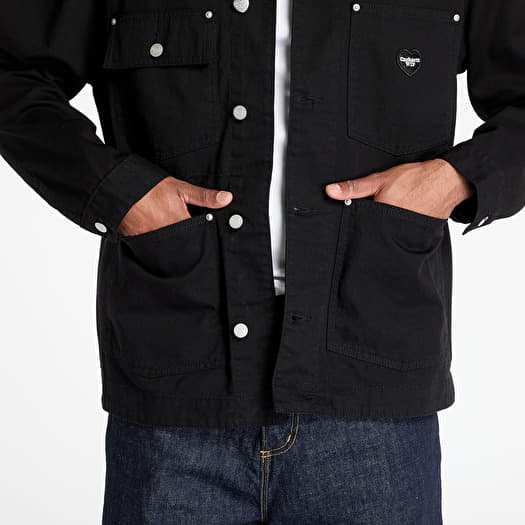 Carhartt WIP Drewe Chore Coat UNISEX Black Rinsed | Queens