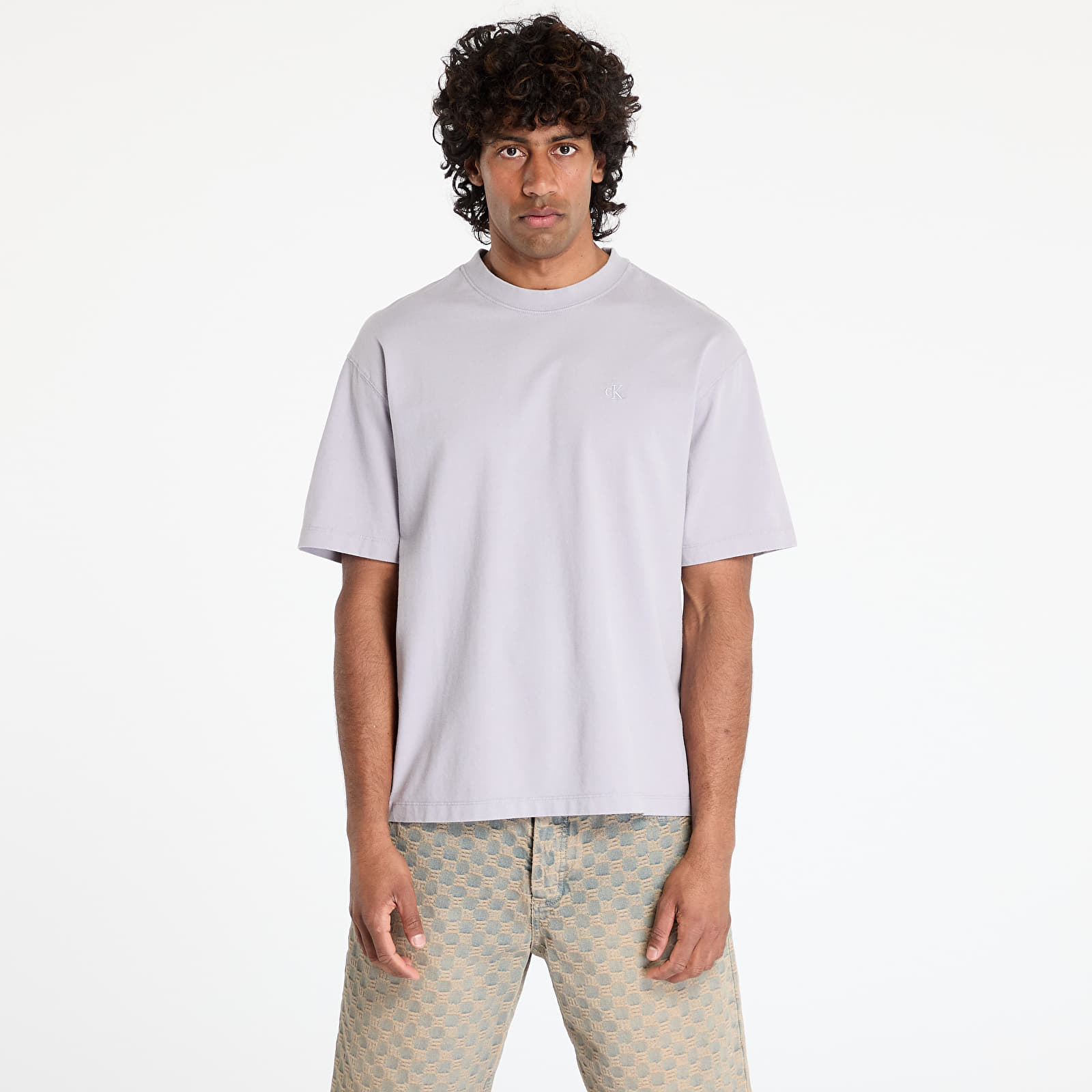 Camisetas hombre Calvin Klein Jeans 16S Jersey Washed Tee Lilac Gray