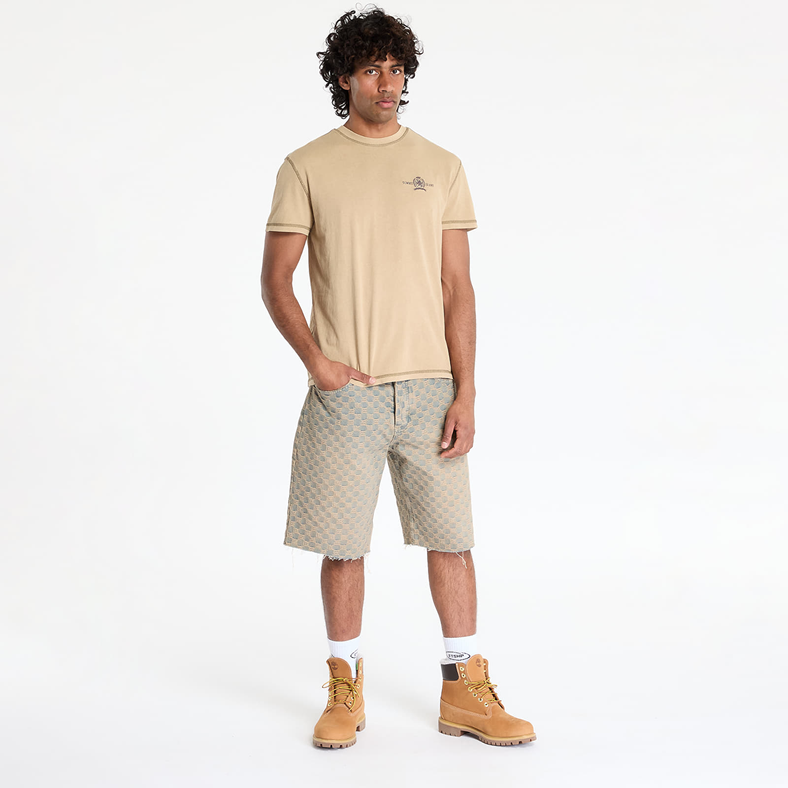Men's T-shirts Tommy Jeans Regular Small Tonal Tee Beige