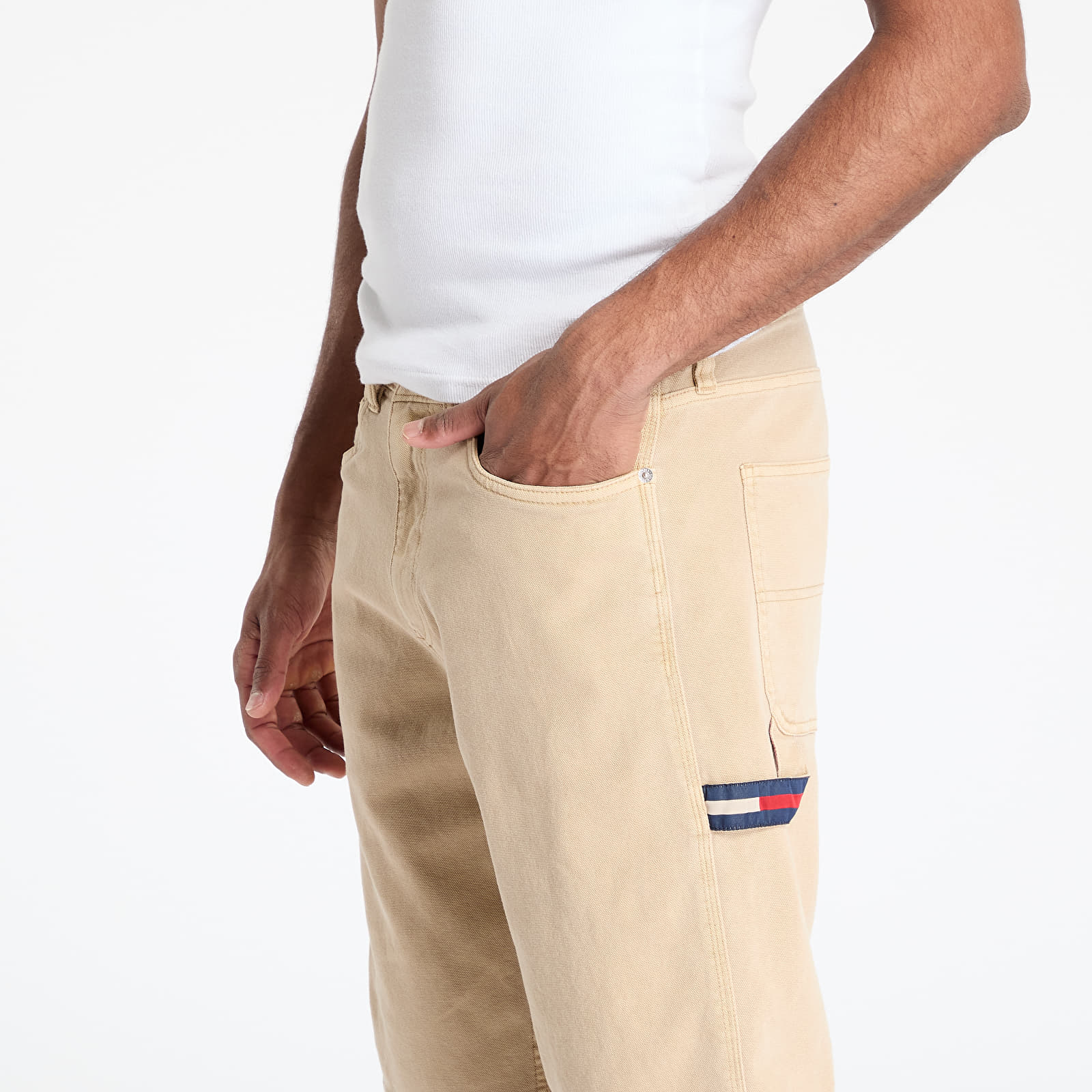 Korte broeken Tommy Jeans Jaimie Canvas Car Shorts Beige