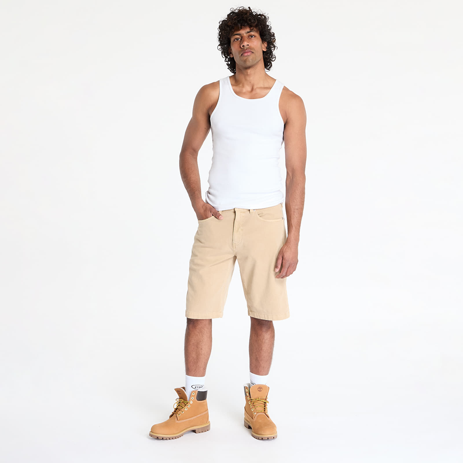 Korte broeken Tommy Jeans Jaimie Canvas Car Shorts Beige