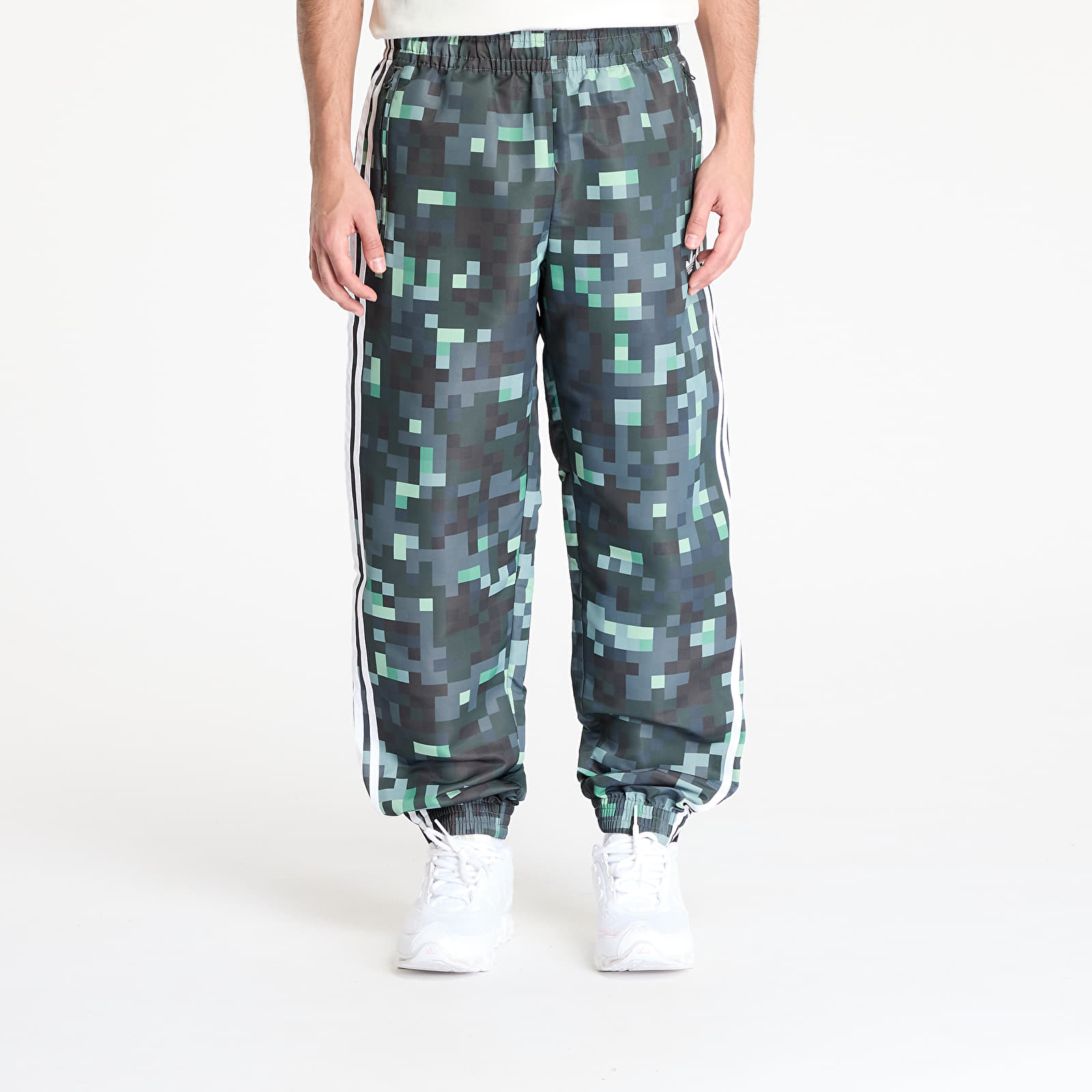 Men's trousers adidas x Minecraft Trackpant Green/ Silver Pebble/ Magic Lime