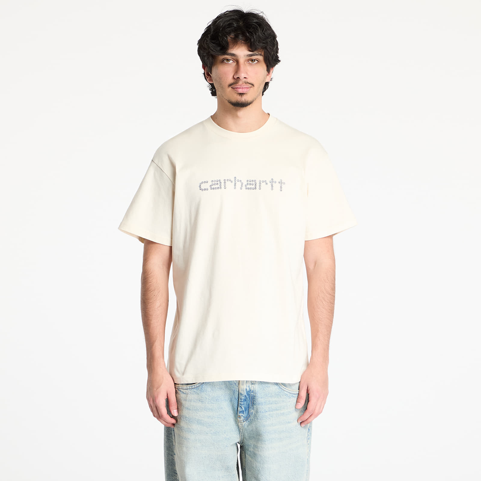 Meeste T-särgid Carhartt WIP S/S Rivet Script T-Shirt UNISEX Natural