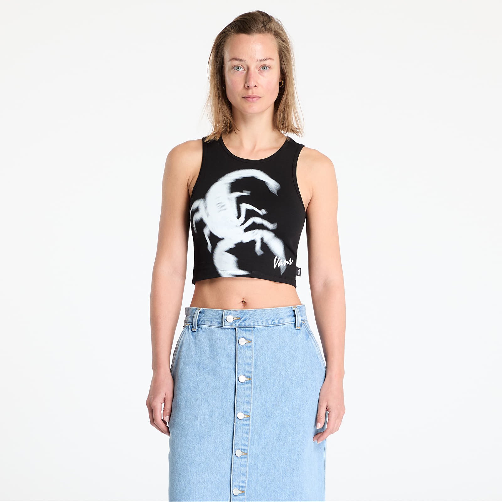 Camisetas de tirantes Vans Venom Fitted Crop Tank Black