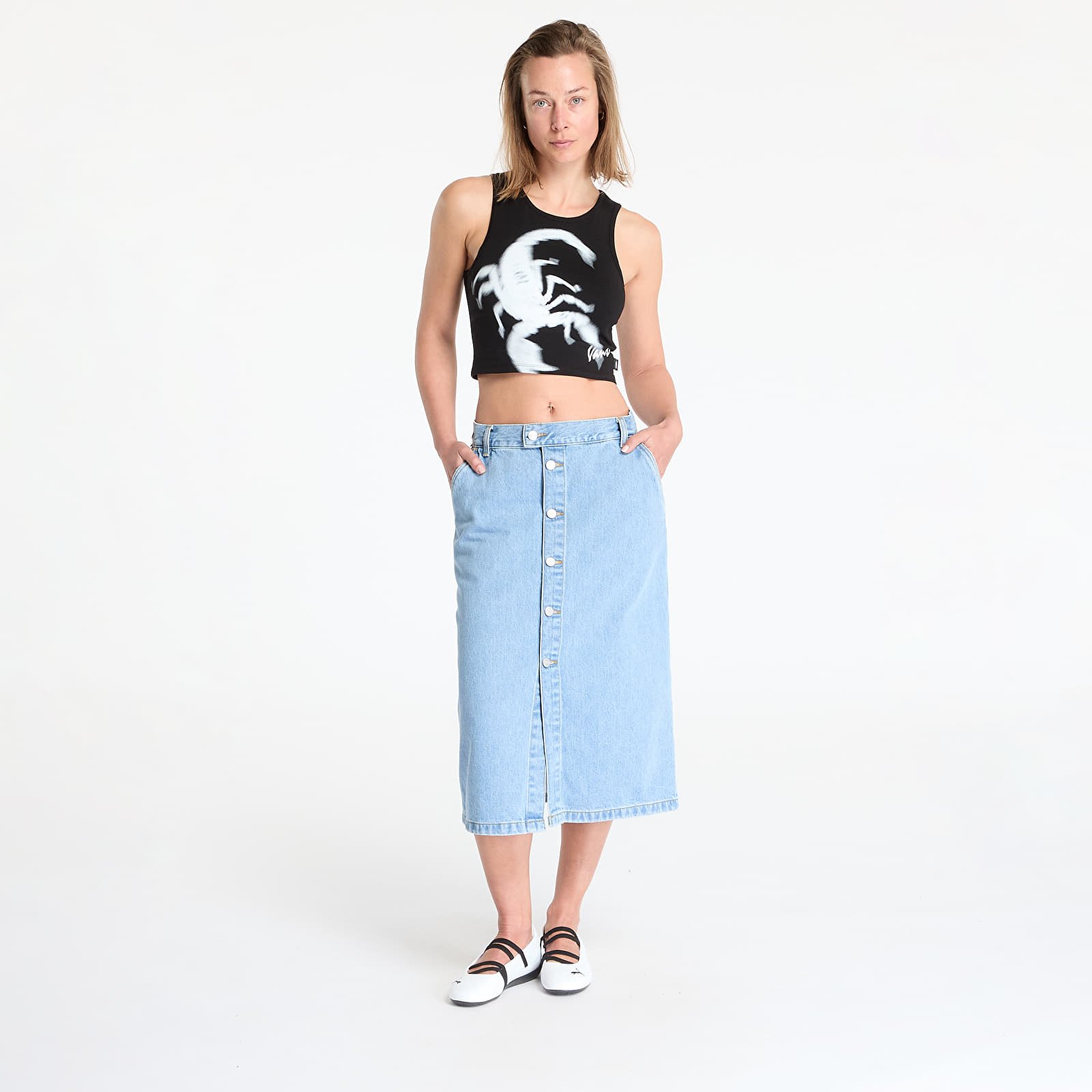 Camisetas de tirantes Vans Venom Fitted Crop Tank Black