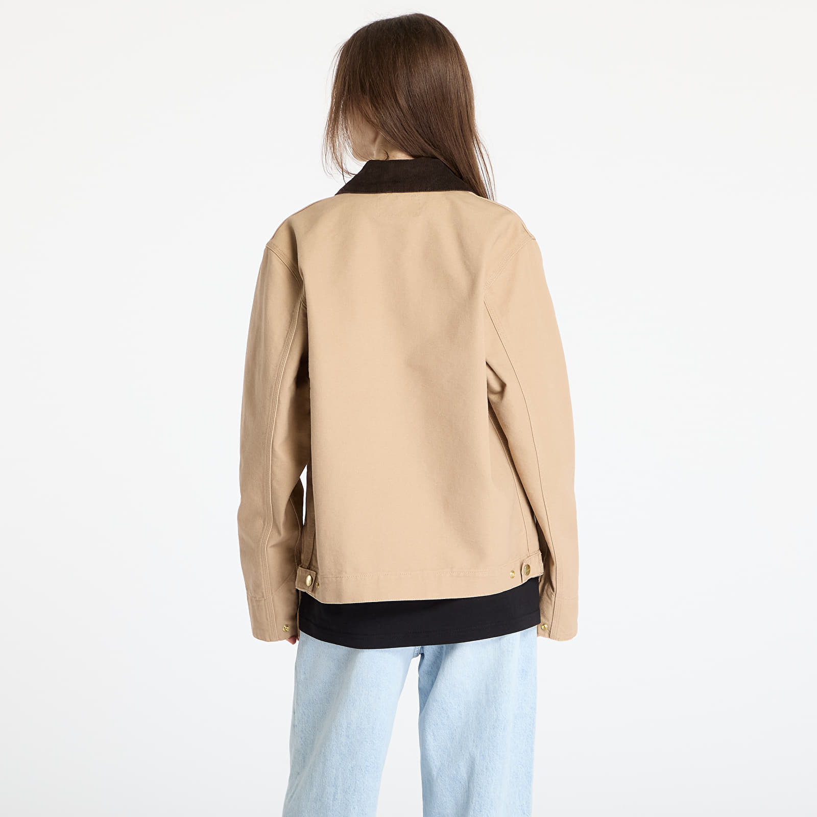 Férfi kabátok Carhartt WIP Detroit Jacket UNISEX Dusty H Brown/ Tobacco Rinsed