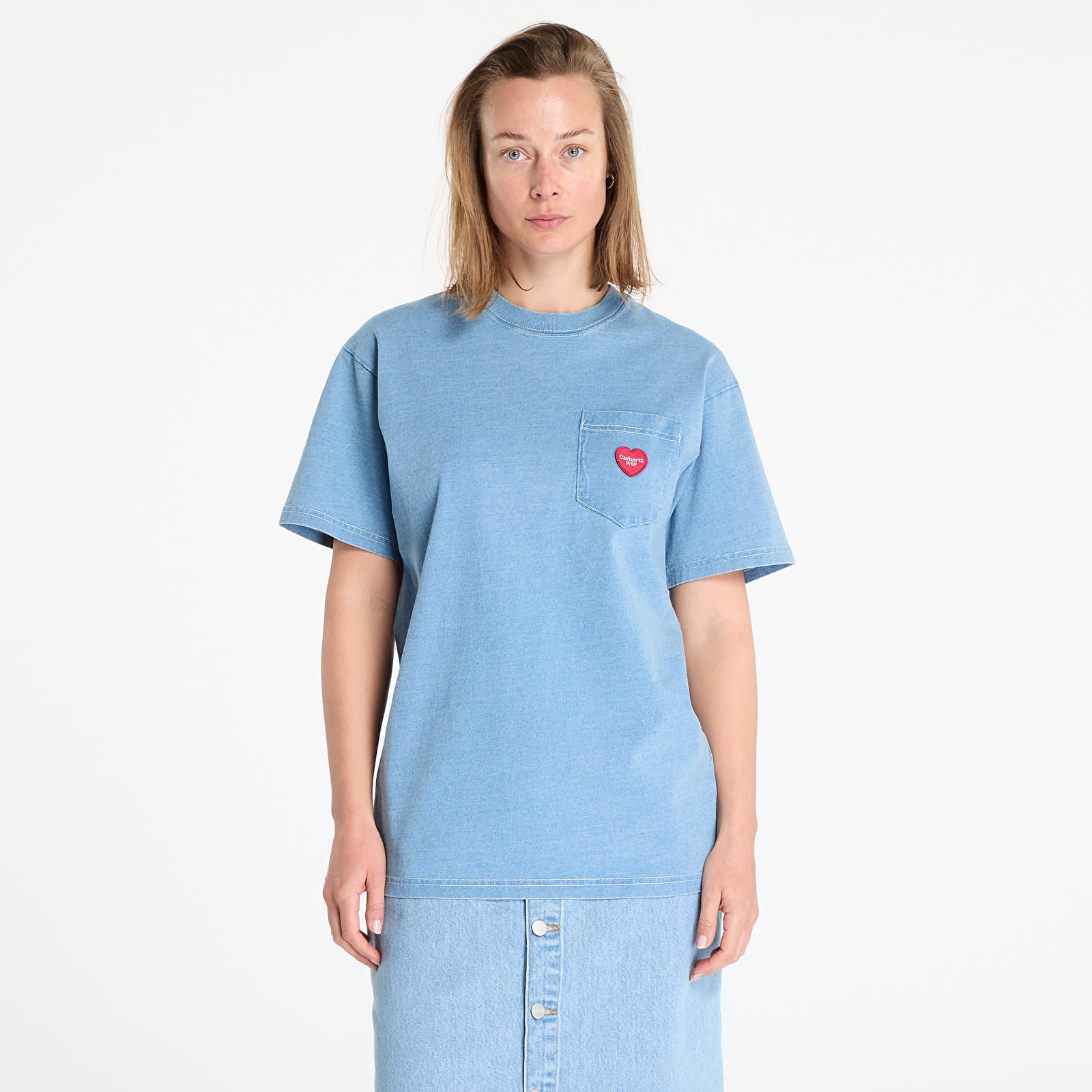 T-shirt Carhartt WIP S/S Ingo Pocket T-Shirt UNISEX Light Blue Garment Dyed XS