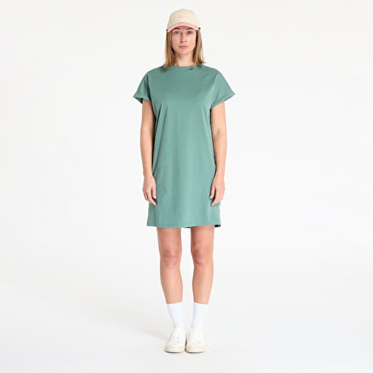 Urban Classics Ladies Organic Cotton Cut On Sleeve Tee Dress Green