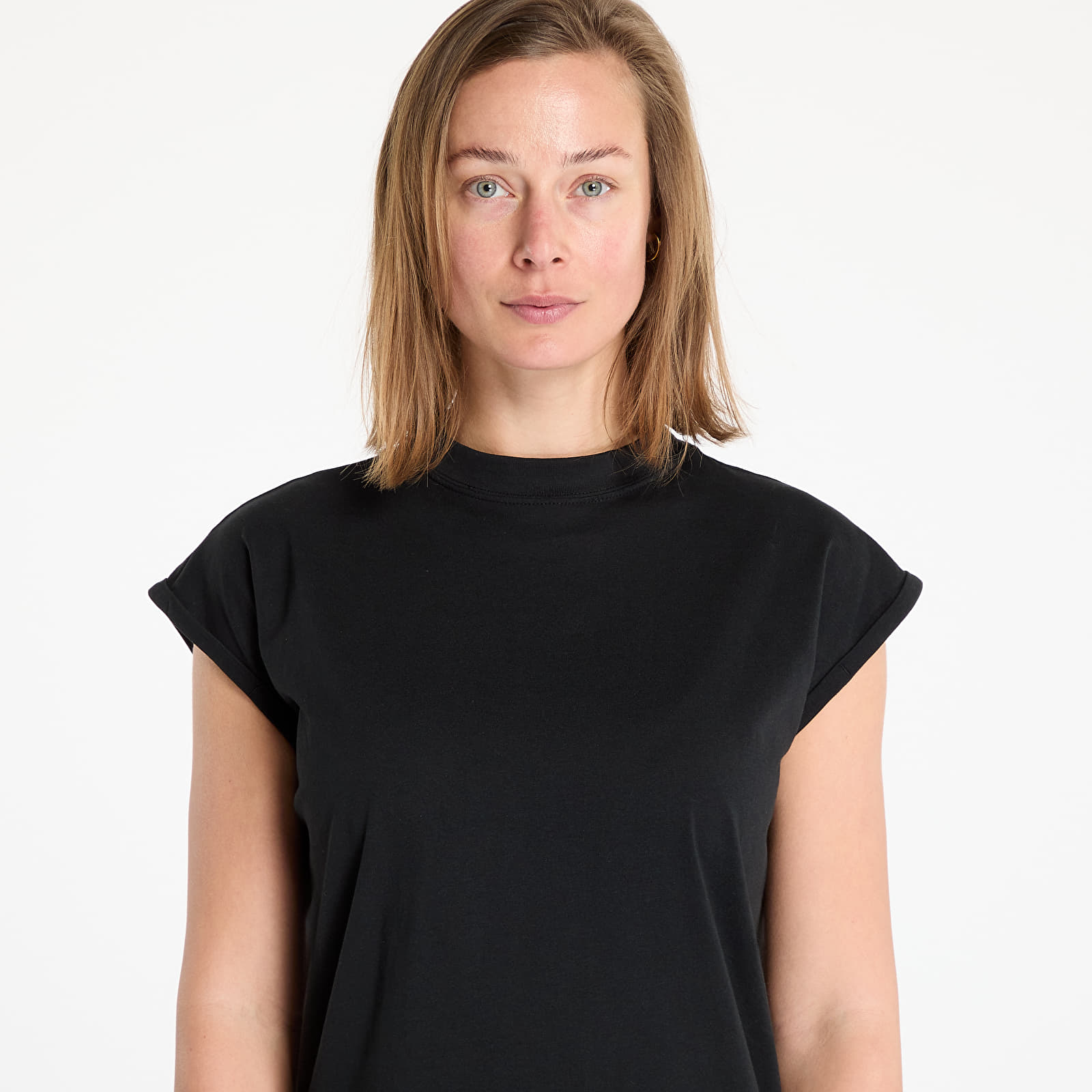 Kleider Urban Classics Ladies Turtle Extended Shoulder Dress Black