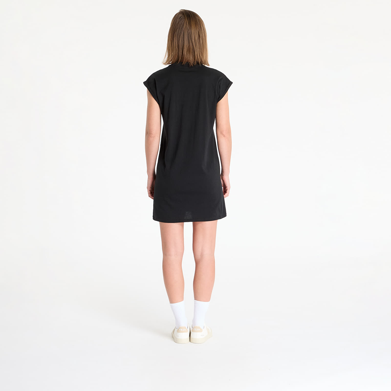 Kleider Urban Classics Ladies Turtle Extended Shoulder Dress Black