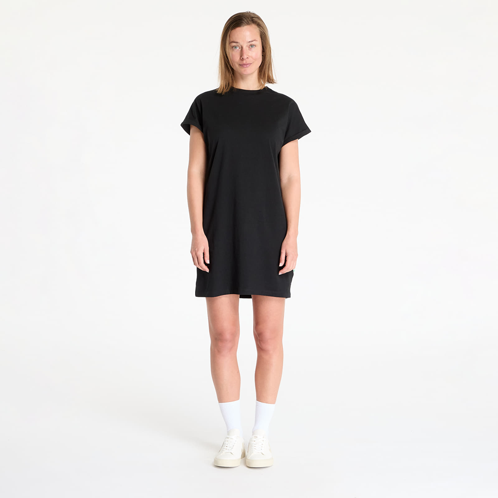 Dresses Urban Classics Ladies Organic Cotton Cut On Sleeve Tee Dress Black