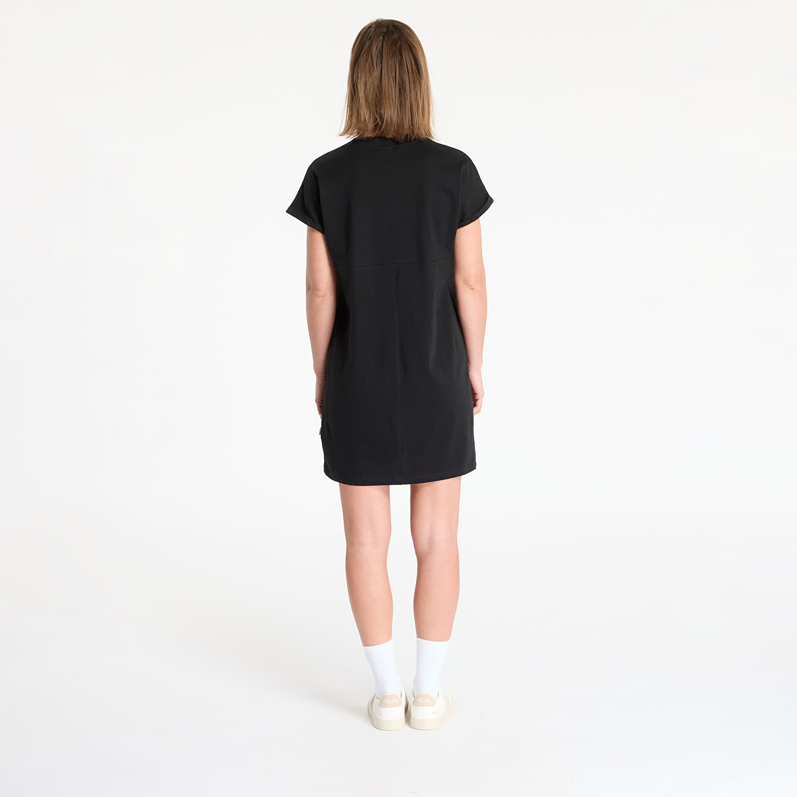 Dresses Urban Classics Ladies Organic Cotton Cut On Sleeve Tee Dress Black