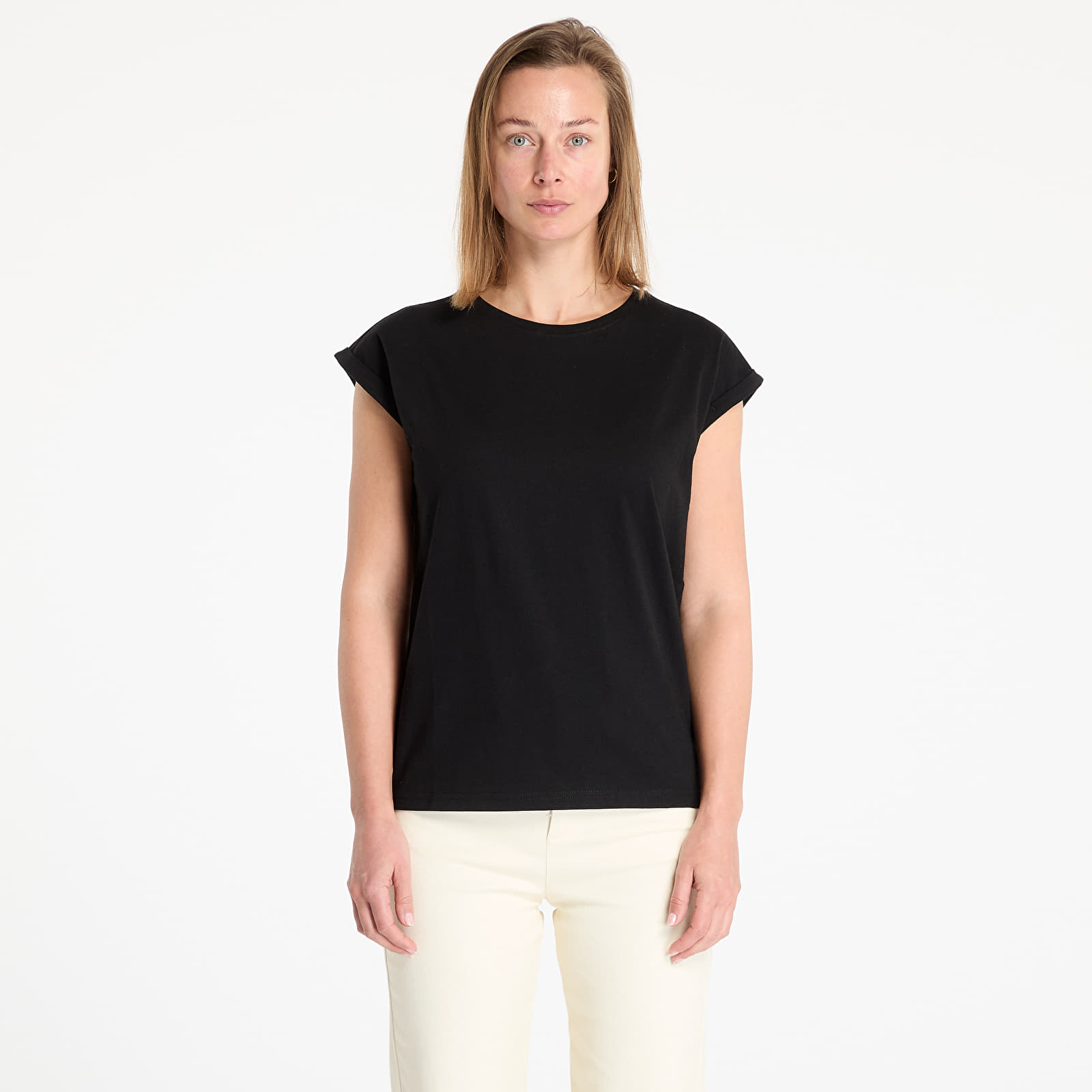Tricouri Urban Classics Ladies Organic Extended Shoulder Tee Black