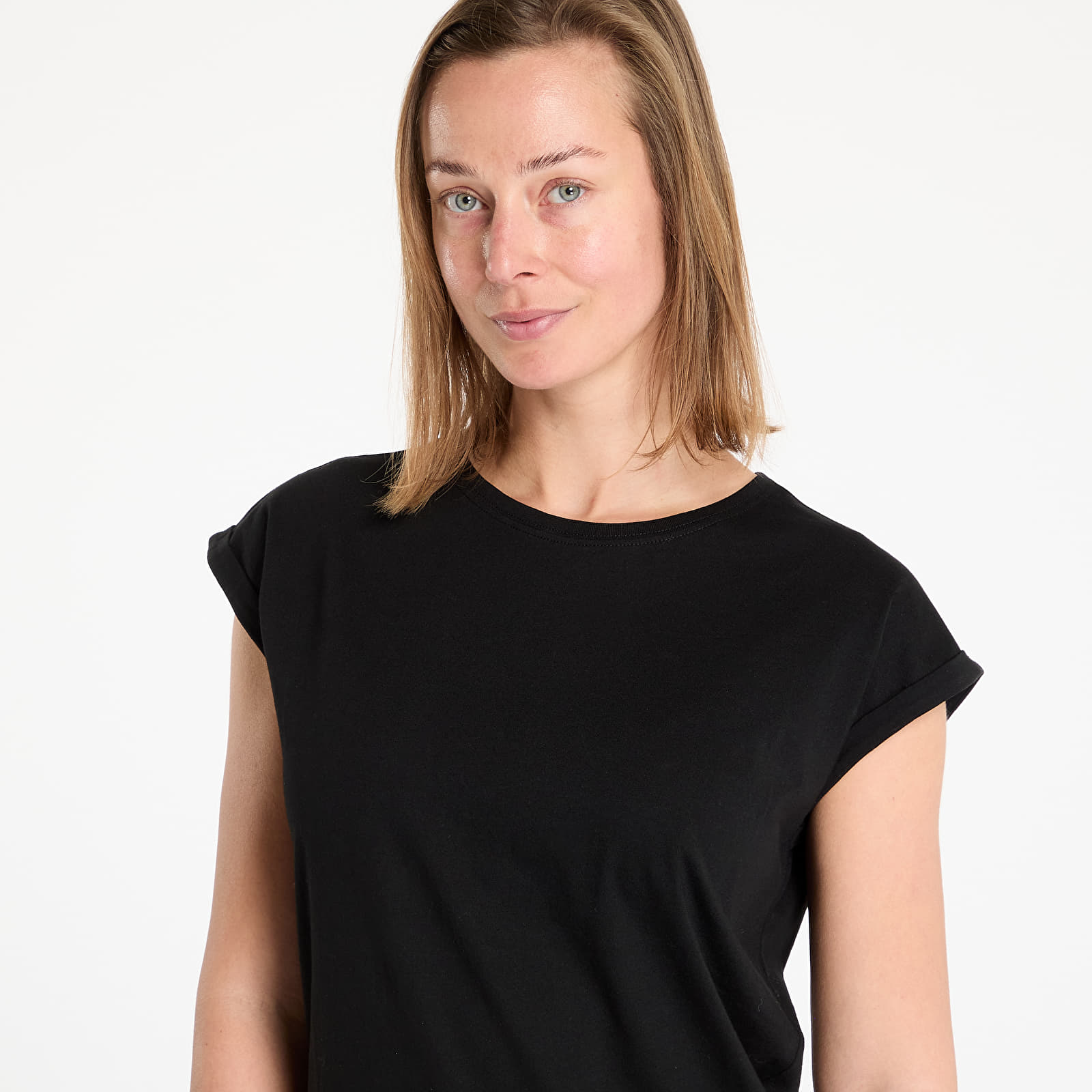 Tricouri Urban Classics Ladies Organic Extended Shoulder Tee Black