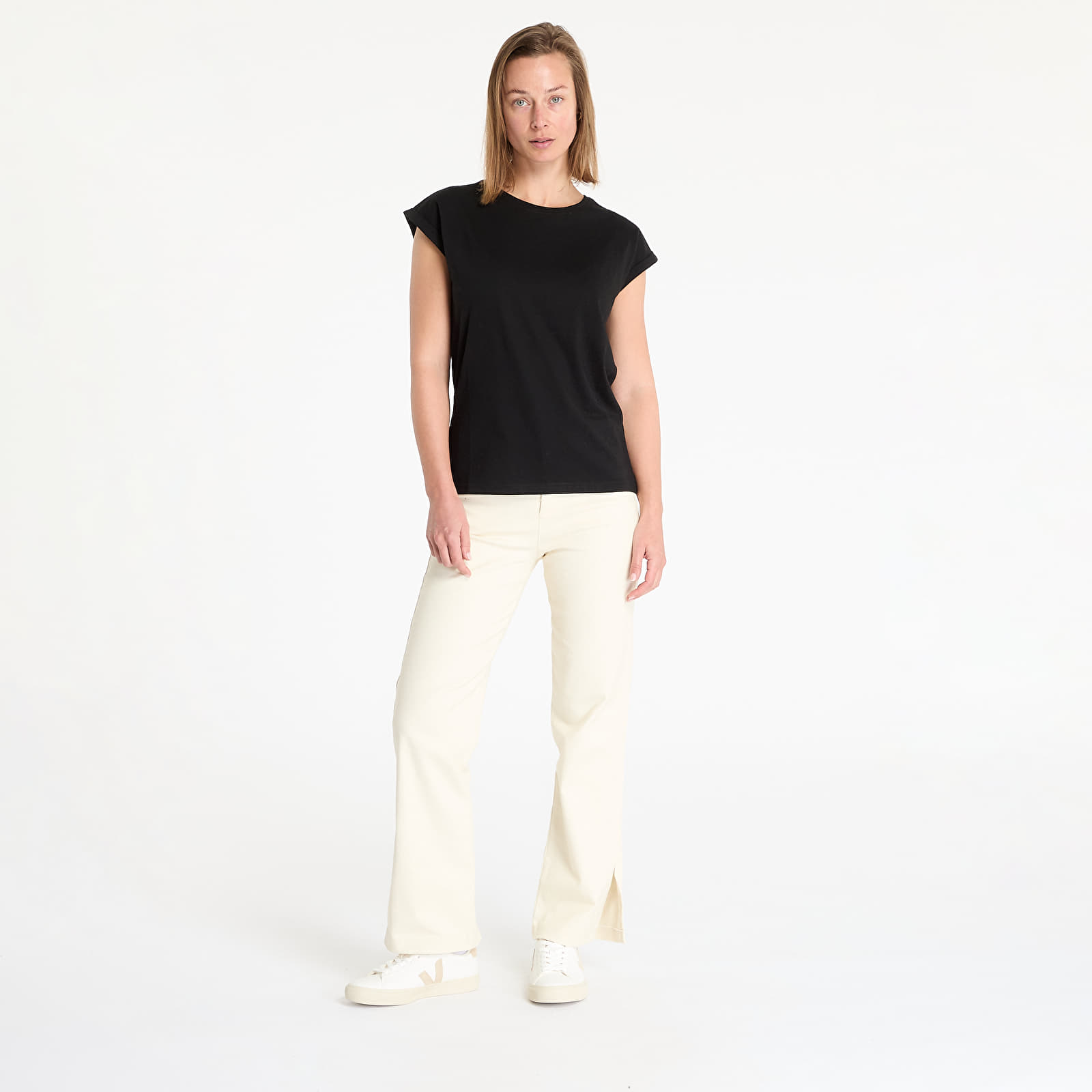 Tricouri Urban Classics Ladies Organic Extended Shoulder Tee Black
