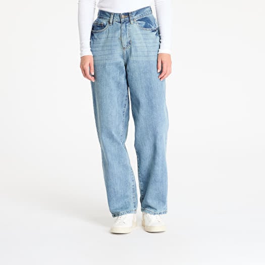 Urban Classics Ladies High Waist 90'SWide Leg Denim Pants Blue