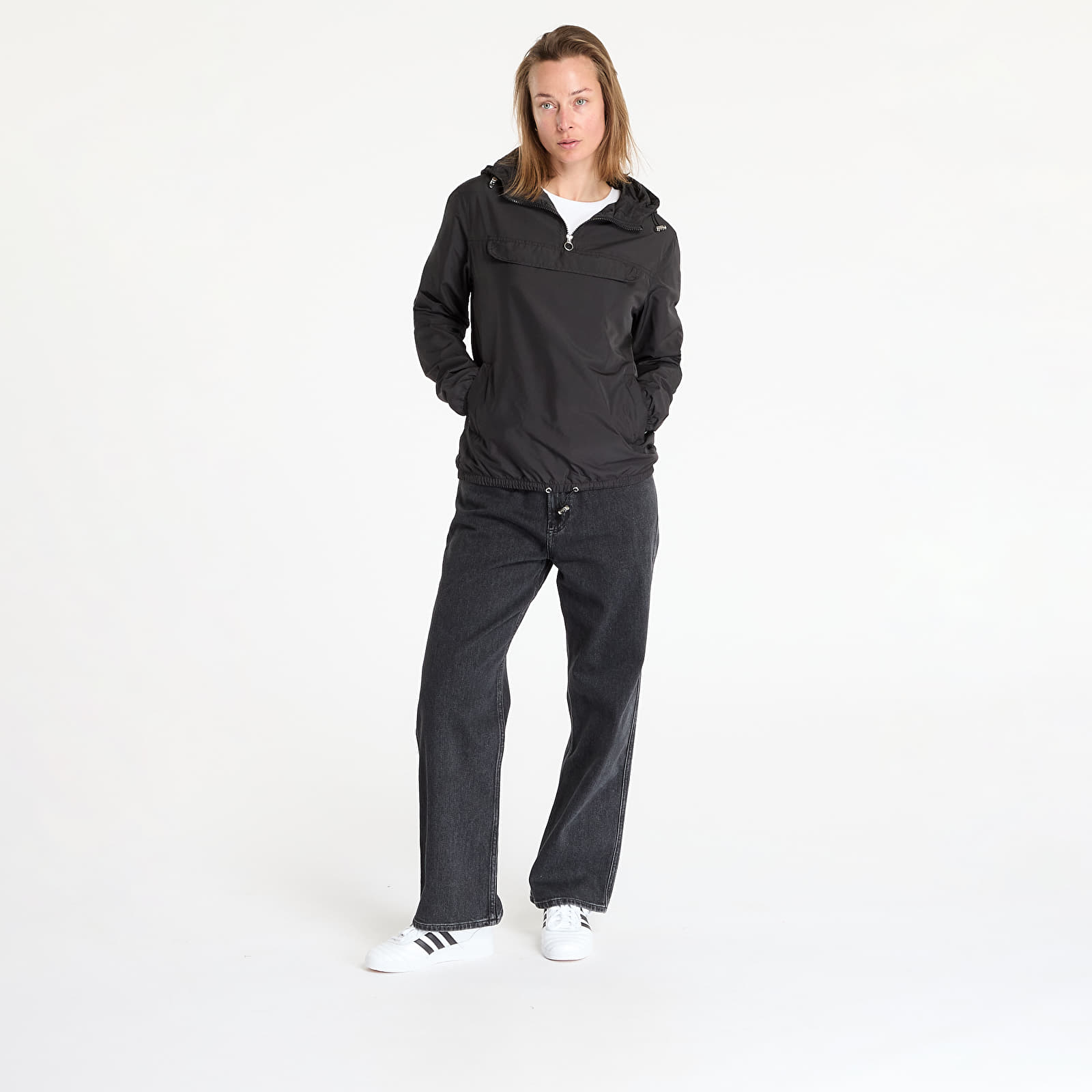 Windjacke Urban Classics Ladies Basic Pull Over Jacket Black