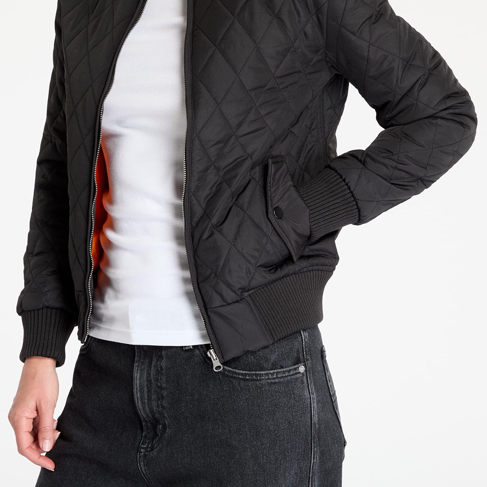 Joped Urban Classics Ladies Diamond Quilt Nylon Jacket Black