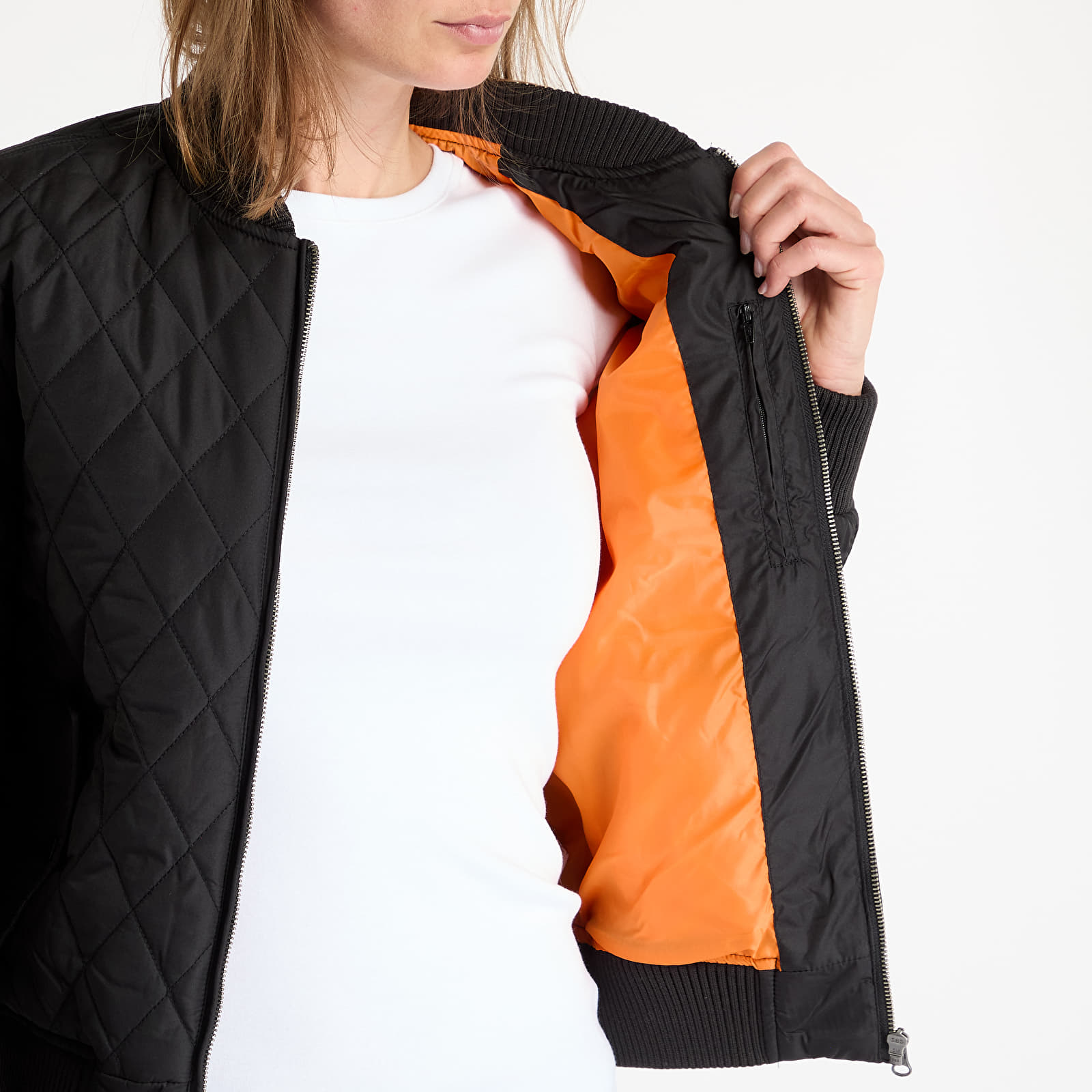 Joped Urban Classics Ladies Diamond Quilt Nylon Jacket Black
