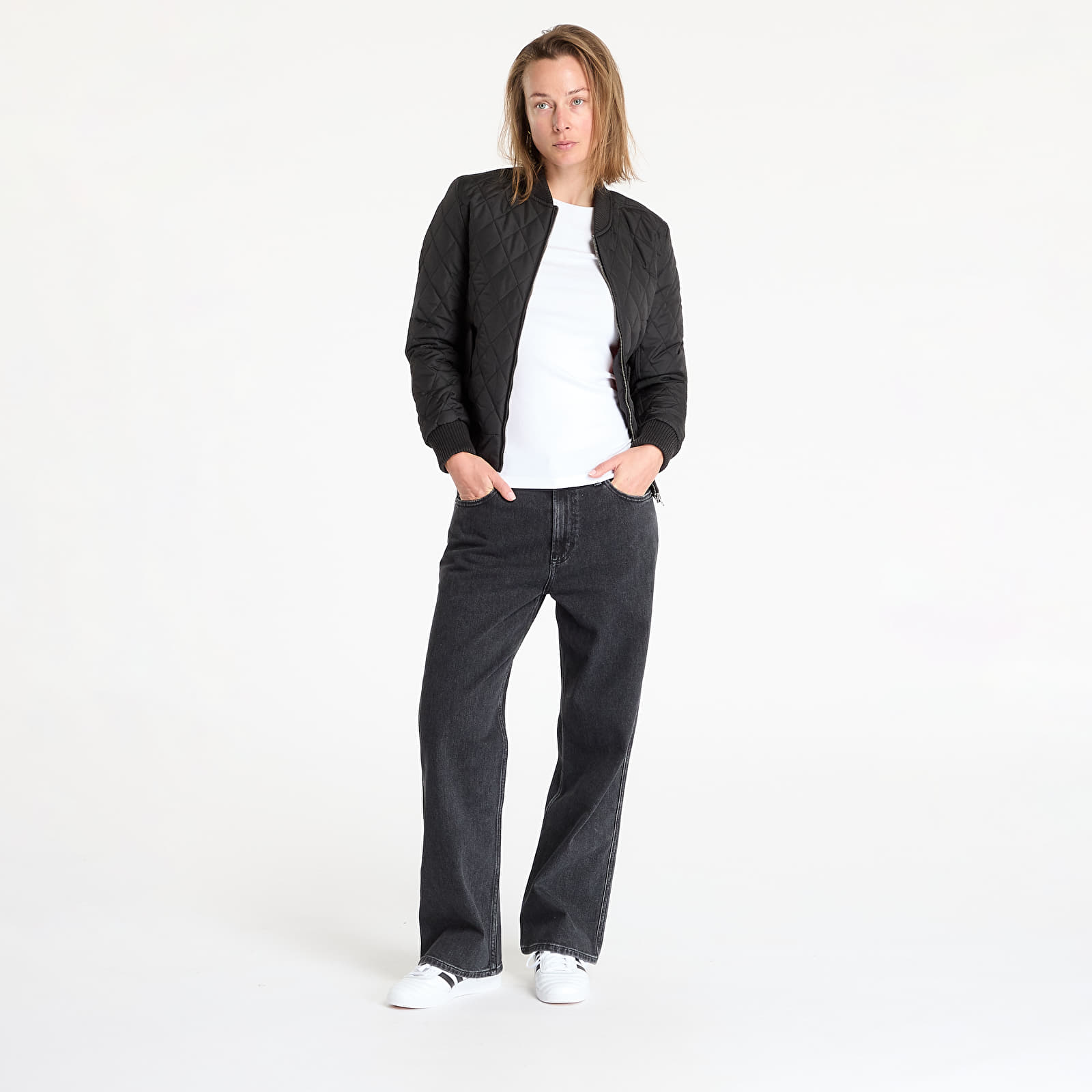 Joped Urban Classics Ladies Diamond Quilt Nylon Jacket Black