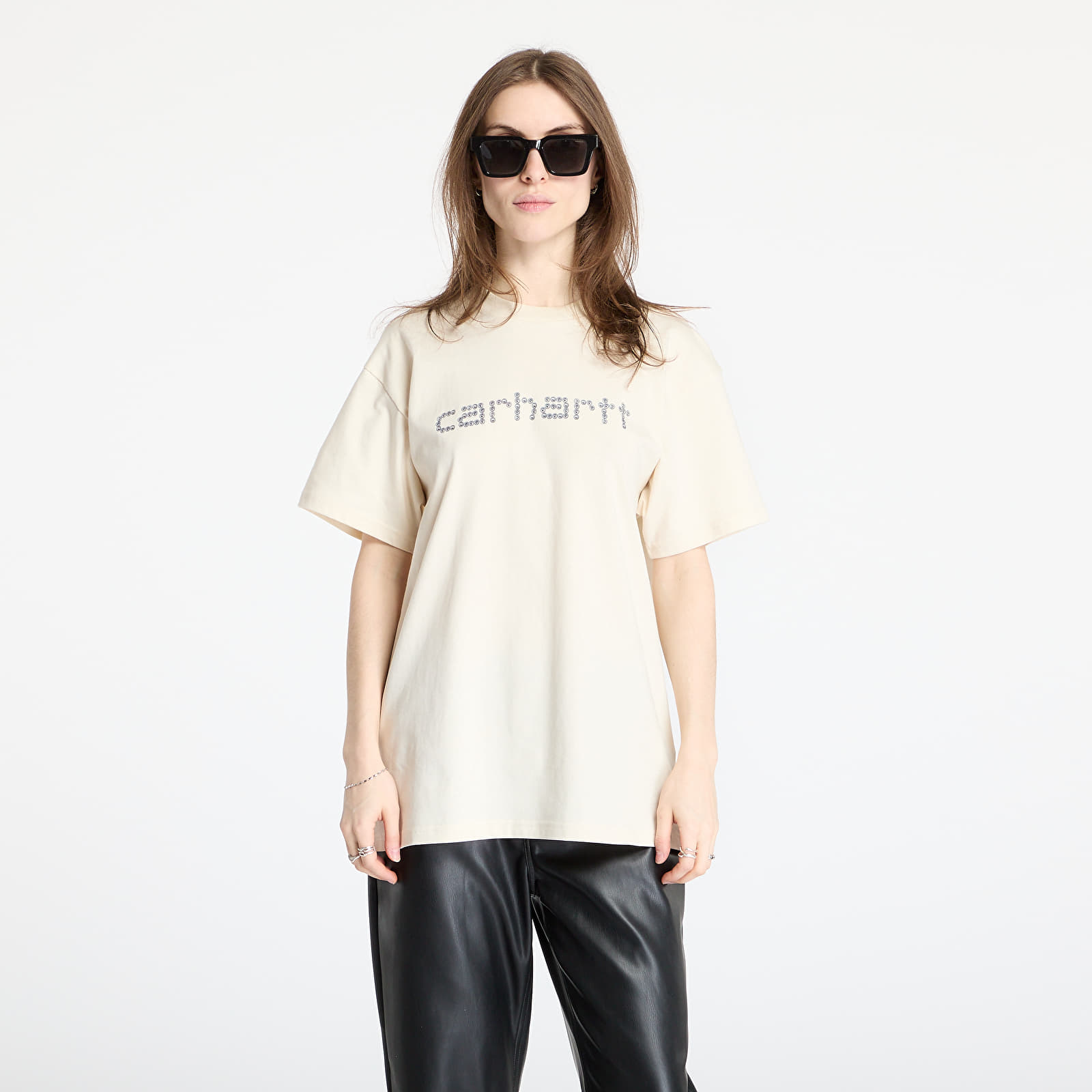 Meeste T-särgid Carhartt WIP S/S Rivet Script T-Shirt UNISEX Natural